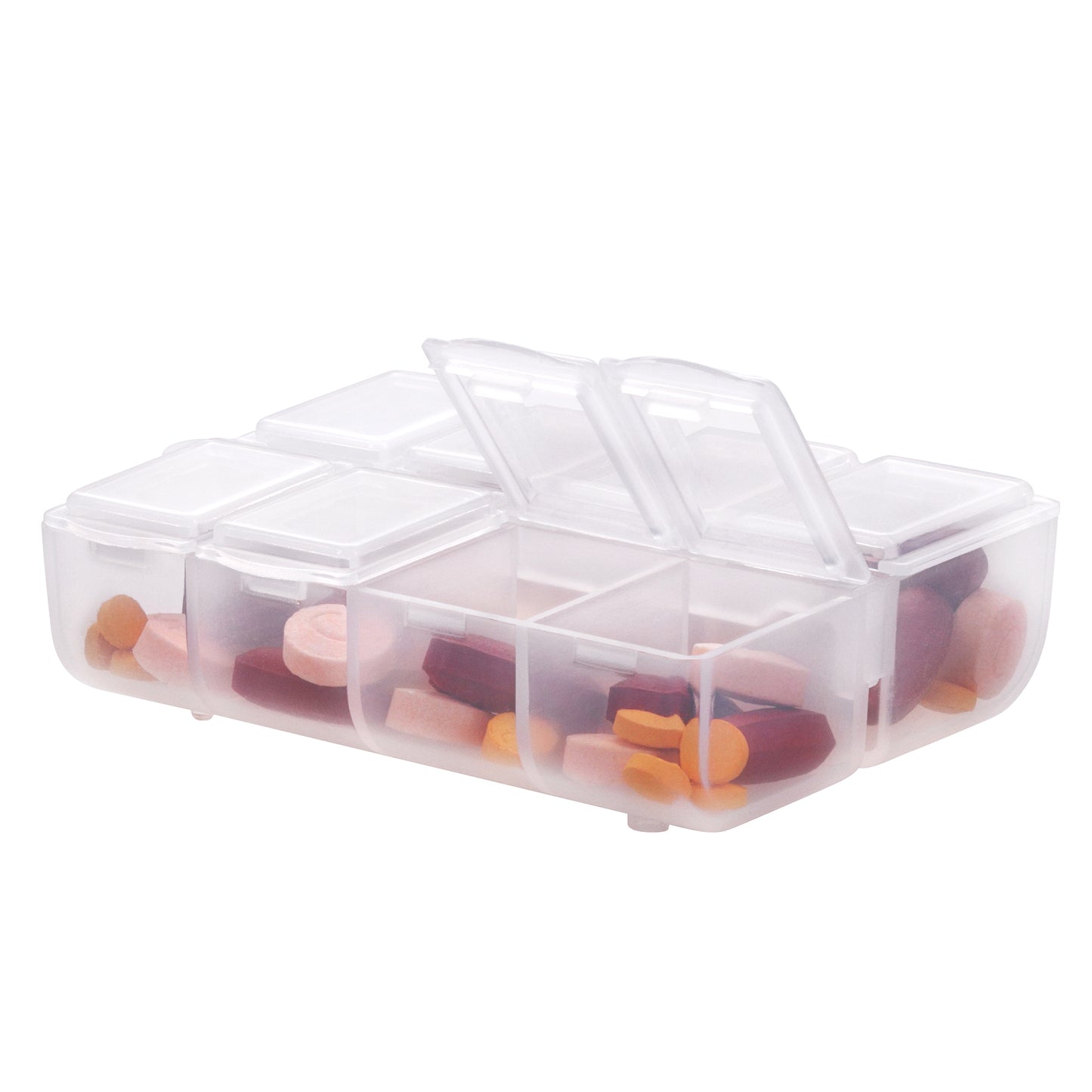 kwmobile Kunststoff Medikamentenbox mit 8 Fächern Tablettenbox 7,5 x 6,3 x 2,5 cm Tablettendose Pillendose Dose