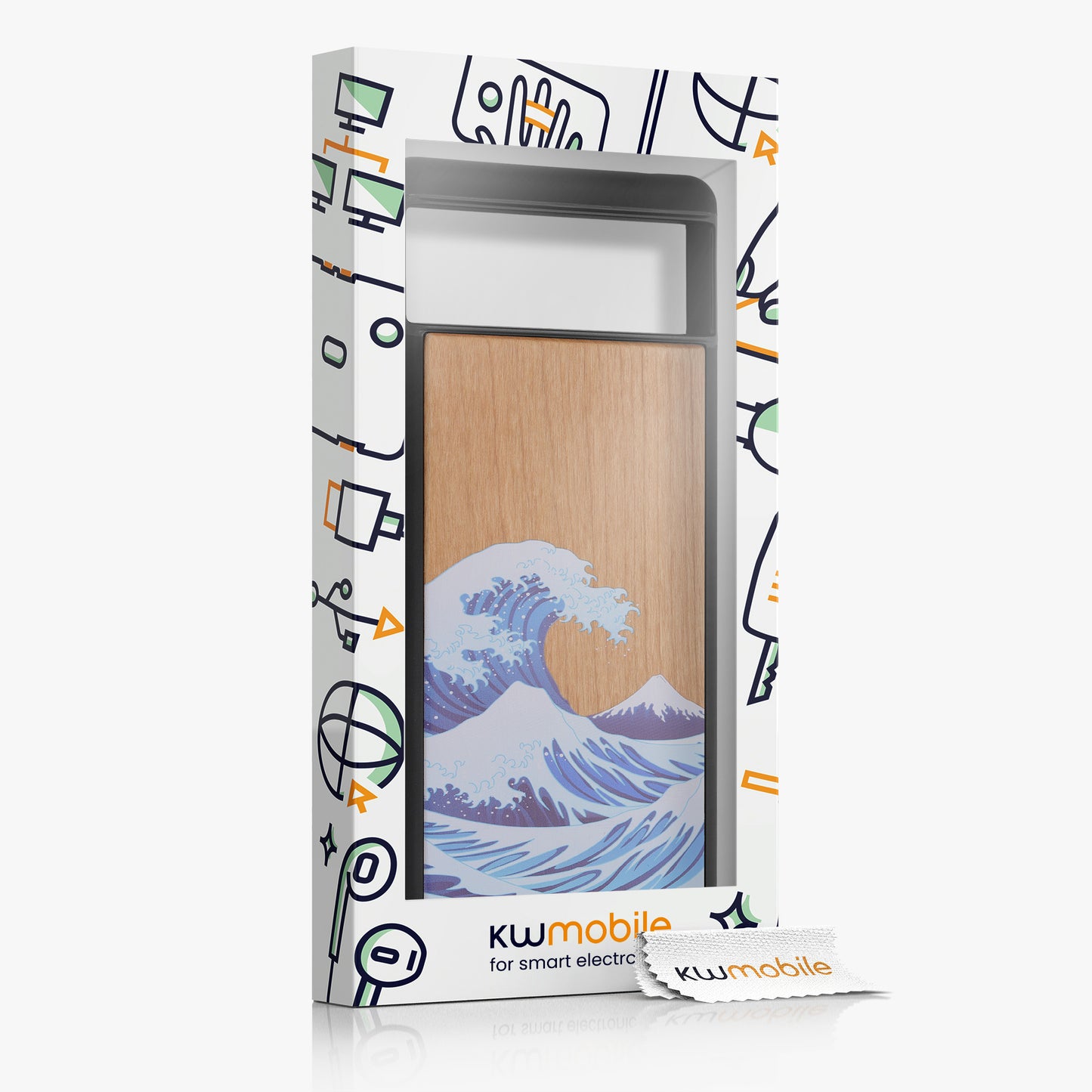 Holz Hardcase mit TPU Bumper für Google Pixel 6 Holz Japanische Welle