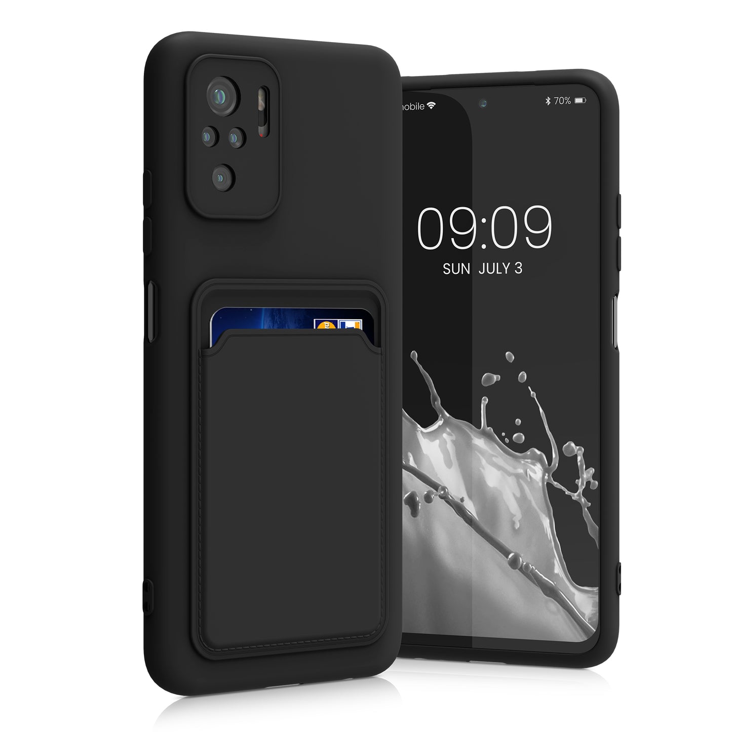 kwmobile Handyhülle kompatibel mit Xiaomi Redmi Note 10 / Note 10S Hülle - Handy Cover mit Fach für Karten