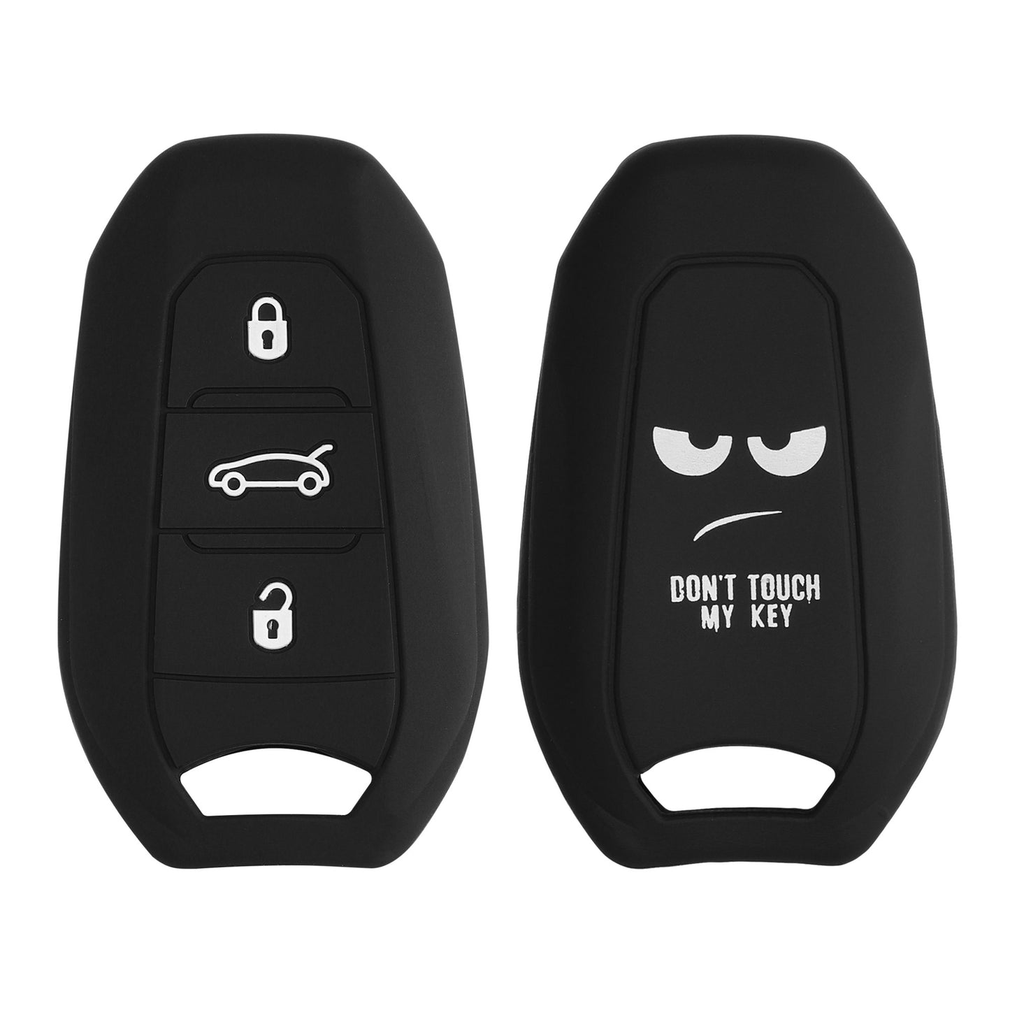 kwmobile Autoschlüssel Hülle kompatibel mit Opel 3-Tasten Smartkey Autoschlüssel Keyless Go Hülle - Schlüsselhülle Rallystreifen Sidelines Schwarz