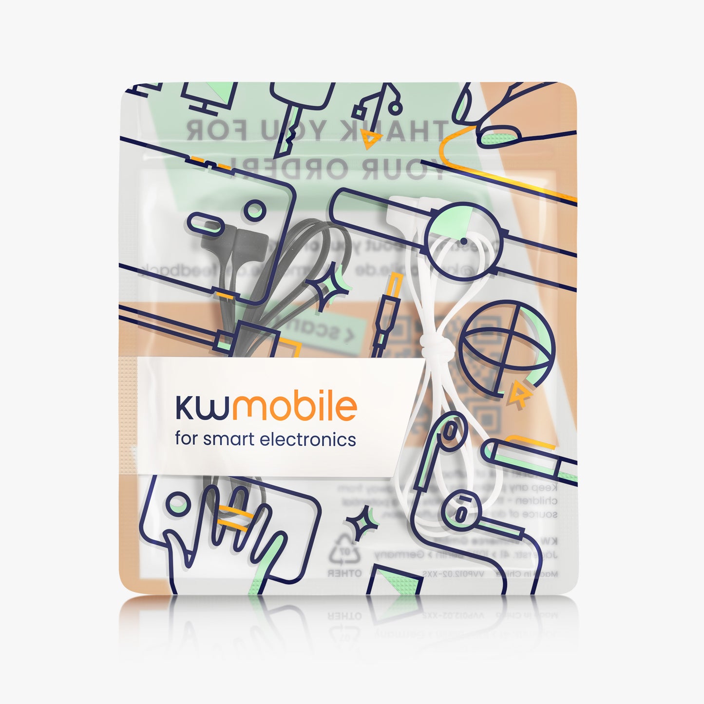 kwmobile Halteband Set magnetisch kompatibel mit Apple Airpods 1 / 2 / 3 / Pro 1 / Pro 2 Headphones