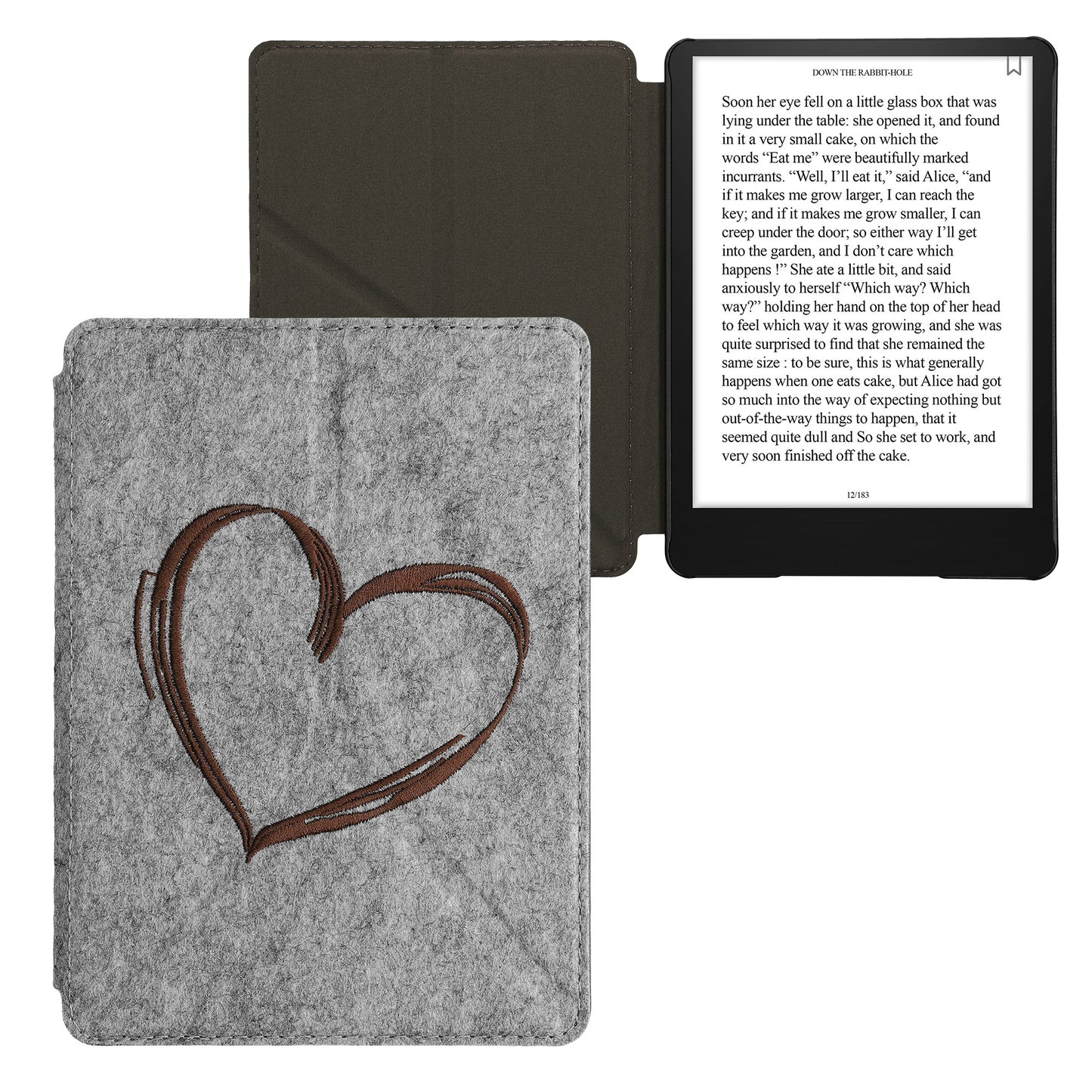 kwmobile Filz Hülle kompatibel mit Amazon Kindle Paperwhite 11. Generation 2021 - Cover eReader Case mit Standfunktion Magnetverschluss