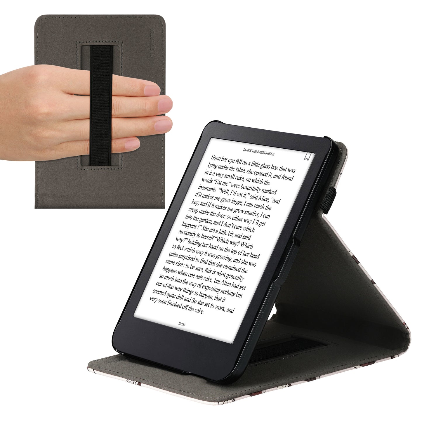 kwmobile Hülle kompatibel mit Kobo Clara 2E / Tolino Shine 4 Hülle - Case mit Schlaufe und Ständer