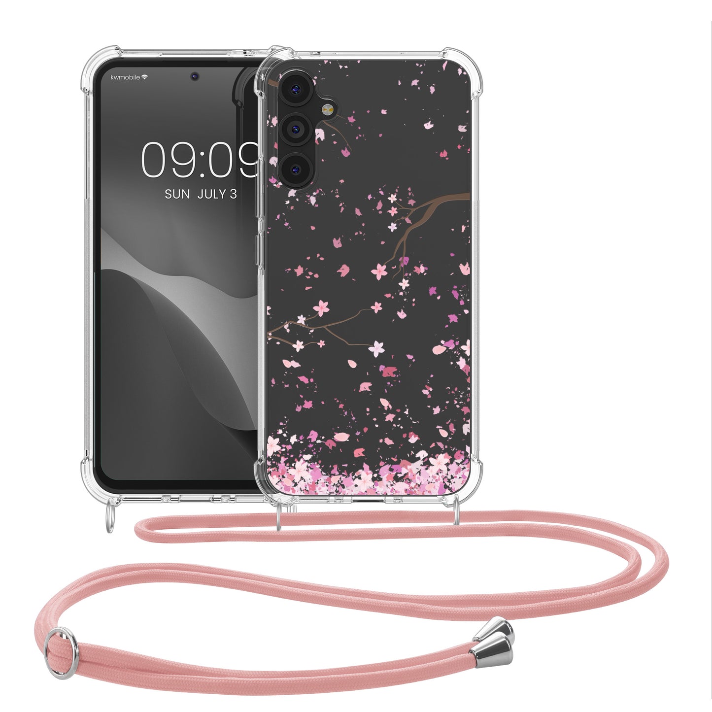 kwmobile Necklace Case kompatibel mit Samsung Galaxy A34 5G Hülle Silikon Cover mit Handykette