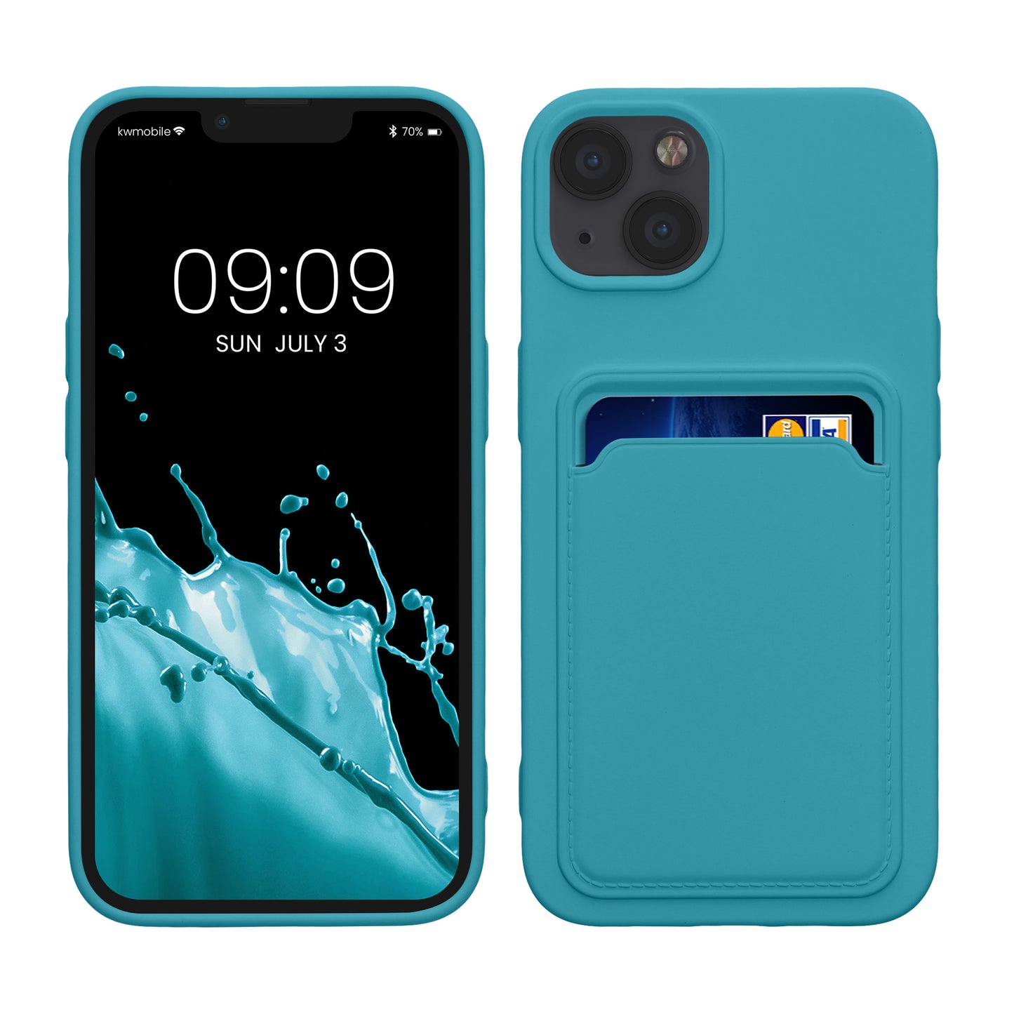 kwmobile Handyhülle kompatibel mit Apple iPhone 13 Hülle - Handy Cover mit Fach für Karten