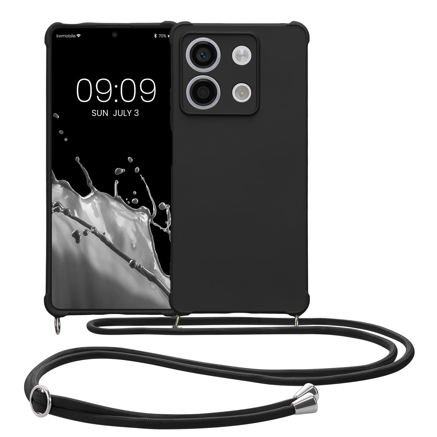 kwmobile Necklace Case kompatibel mit Xiaomi Redmi Note 13 5G Hülle - Cover mit Kordel zum Umhängen - Silikon Schutzhülle