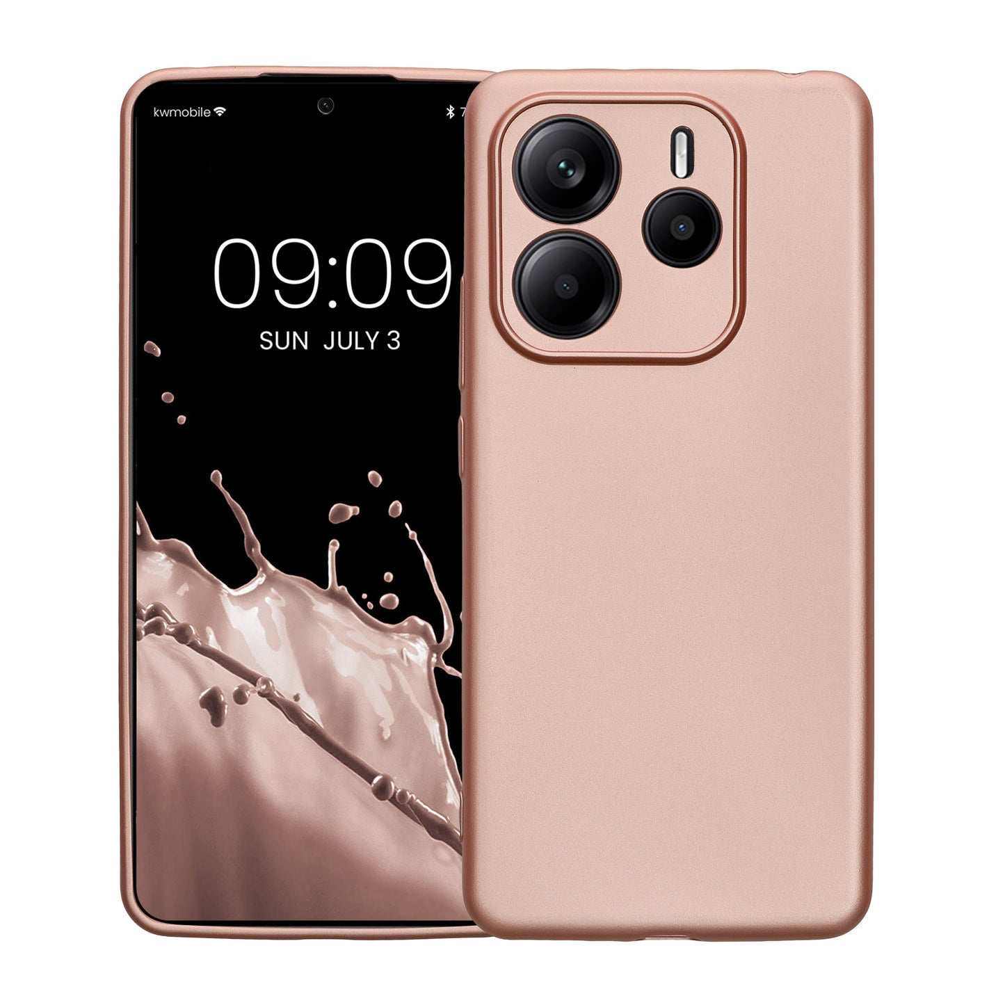 kwmobile Handyhülle für Xiaomi Redmi Note 14 5G (Nicht für 4G) Hülle - weiche Silikon Case metallisch schimmernd - Schutzhülle Cover