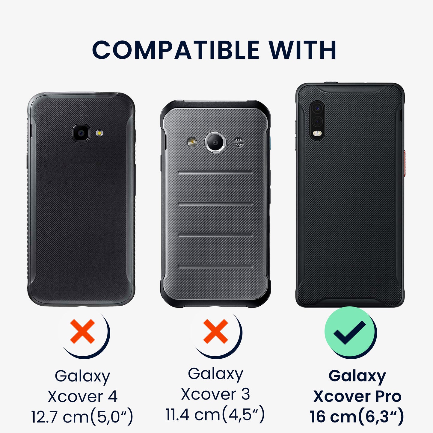 kwmobile Kunstleder Handyhülle kompatibel mit Samsung Galaxy Xcover Pro Hülle - Brieftaschen Schutzhülle aus PU-Leder mit Displayschutz und RFID-Schutz