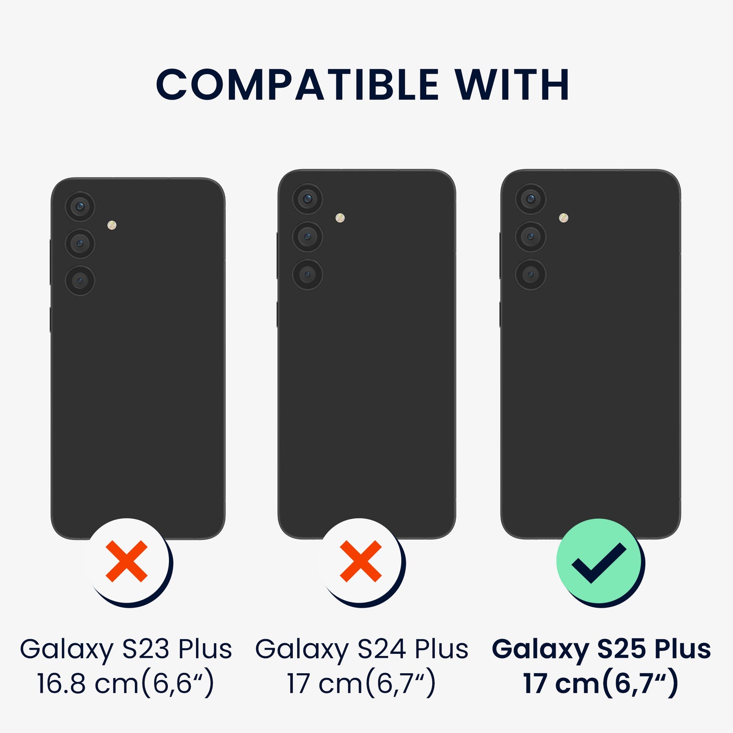 kwmobile Kunstleder Handyhülle kompatibel mit Samsung Galaxy S25 Plus Hülle - Brieftaschen Schutzhülle aus PU-Leder mit Displayschutz und RFID-Schutz