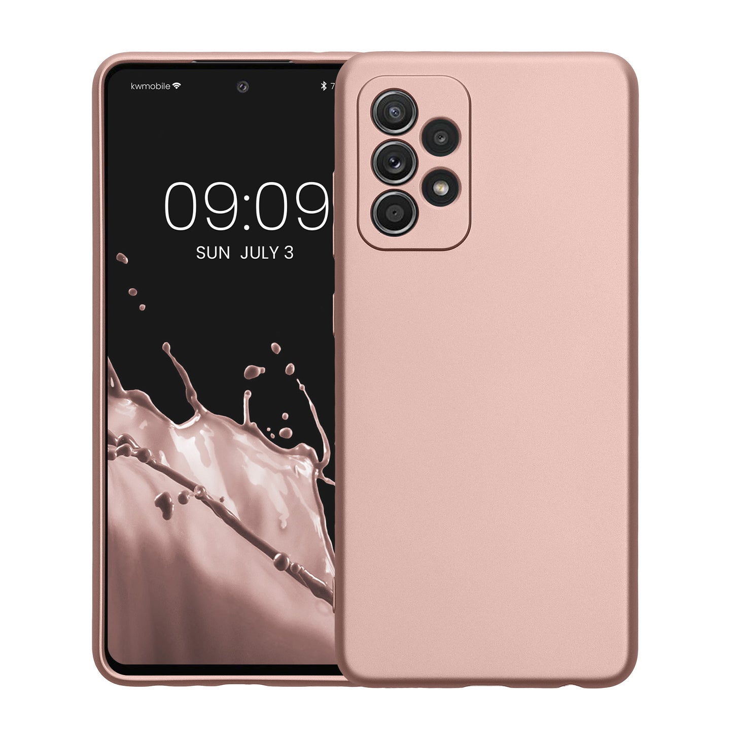 kwmobile Handyhülle für Samsung Galaxy A52 / A52 5G / A52s 5G Hülle - weiche Silikon Case metallisch schimmernd - Schutzhülle Cover
