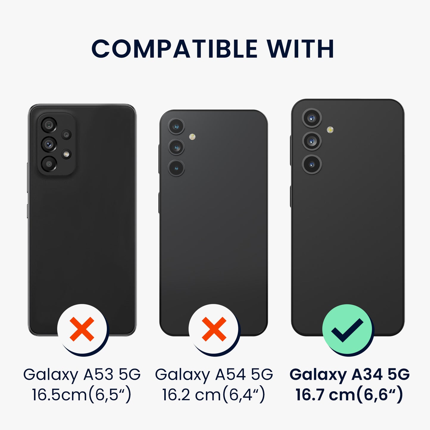 kwmobile Kunstleder Handyhülle kompatibel mit Samsung Galaxy A34 5G Hülle Brieftaschen Schutzhülle aus PU-Leder mit Displayschutz und RFID-Schutz
