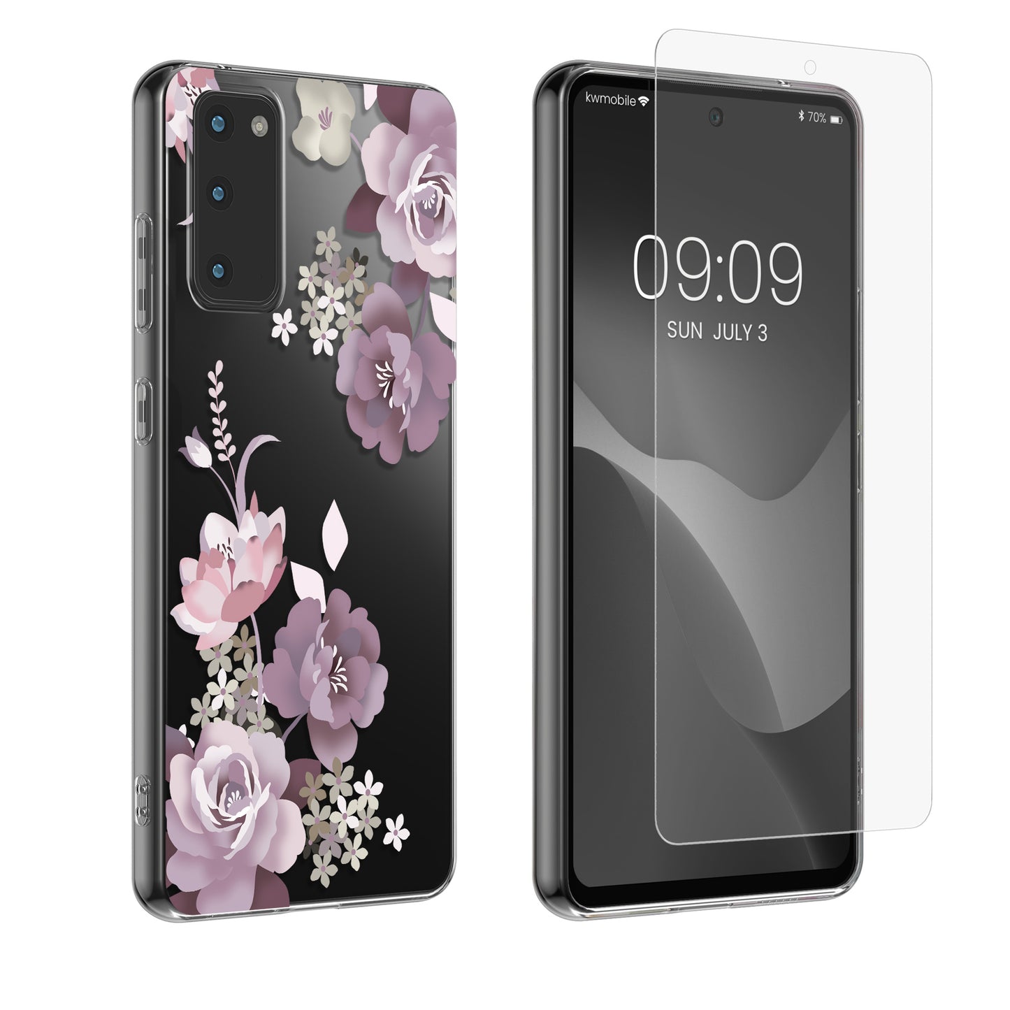 kwmobile Hülle kompatibel mit Samsung Galaxy S20 FE Handyhülle Silikon Case transparent Mit Glas Schutzfolie