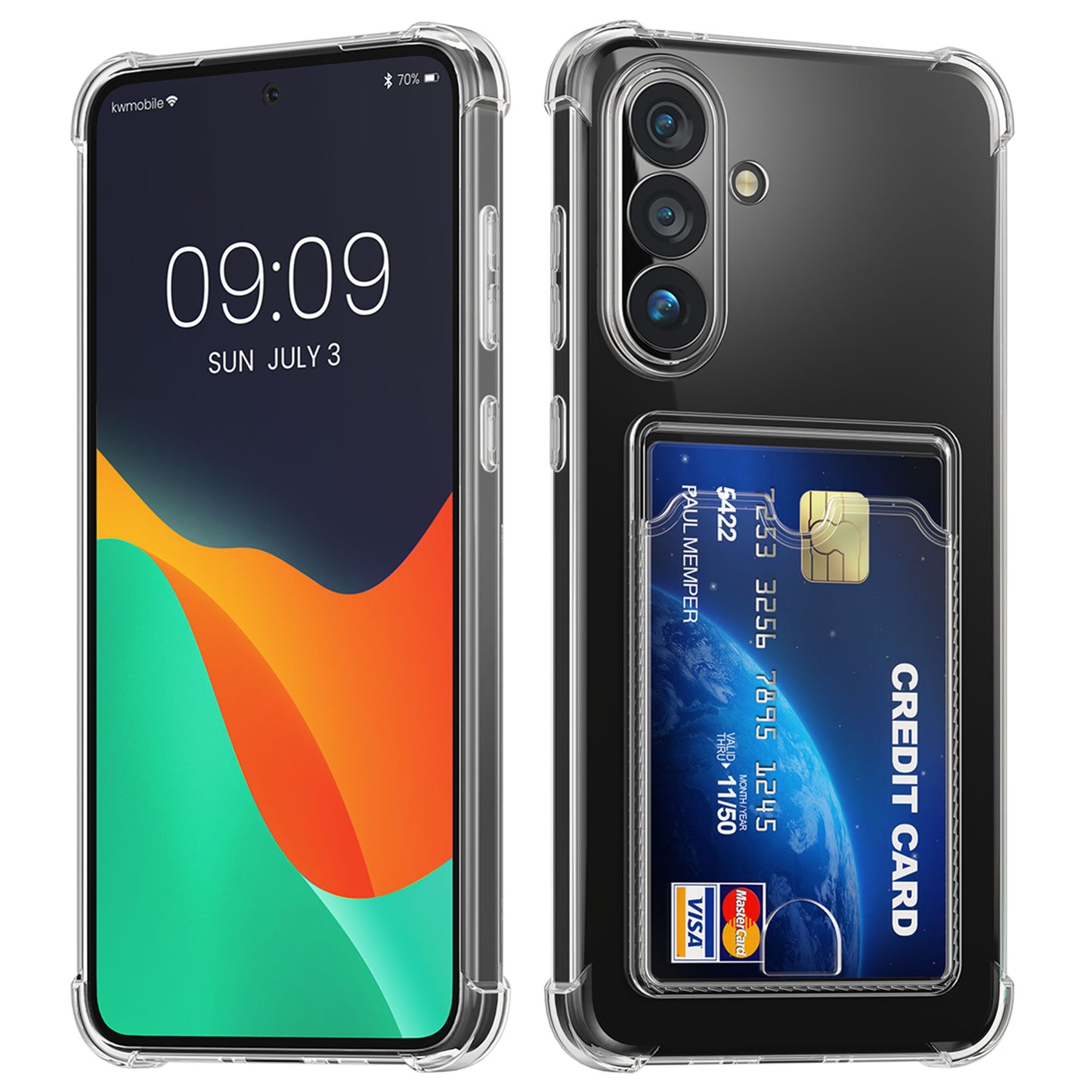 kwmobile Hülle mit Kartenfach kompatibel mit Samsung Galaxy S26 - Handyhülle Galaxy S26 - Soft Case - Schutzhülle