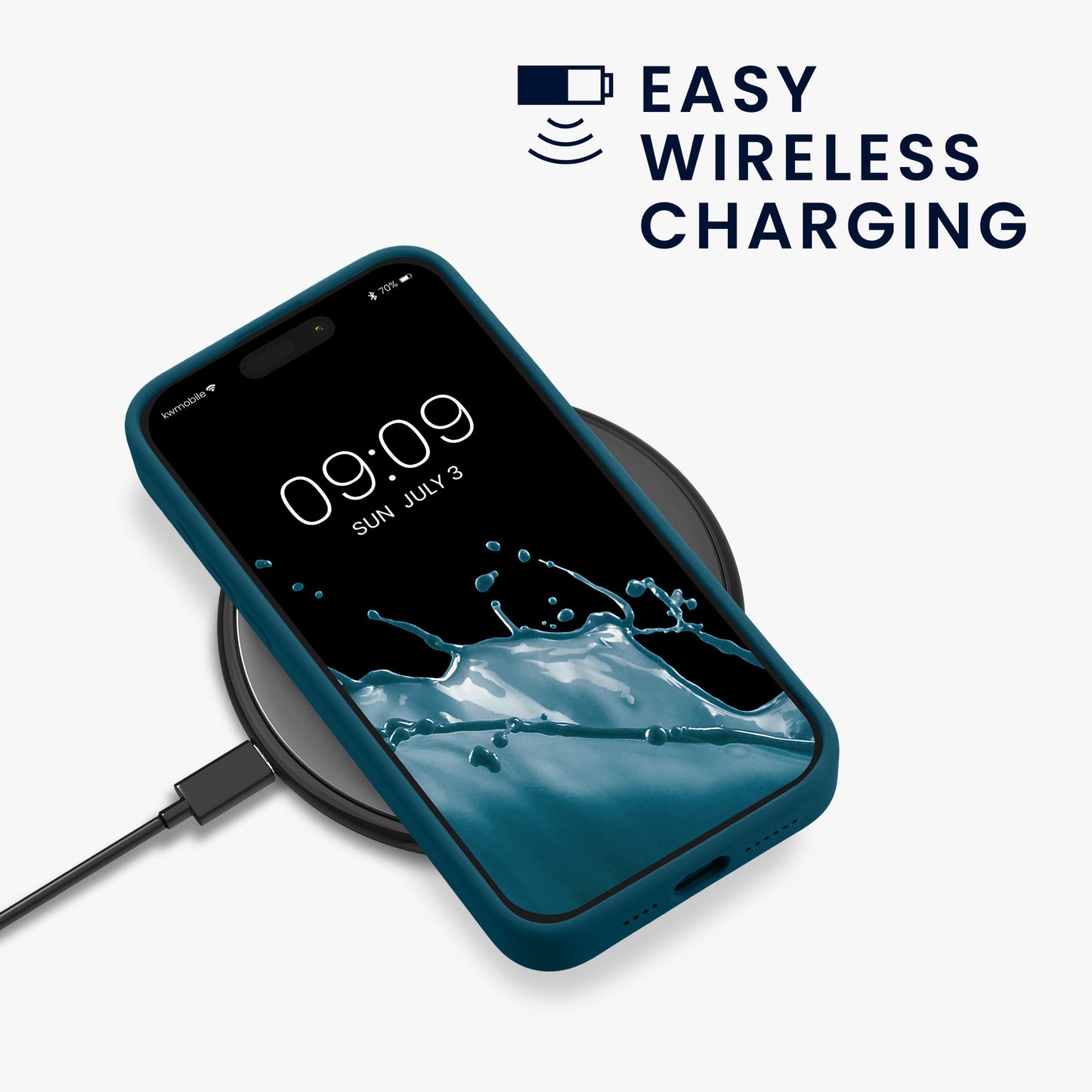 Magnetische Silikon Hülle für Apple iPhone 15 Pro Max Petrol matt
