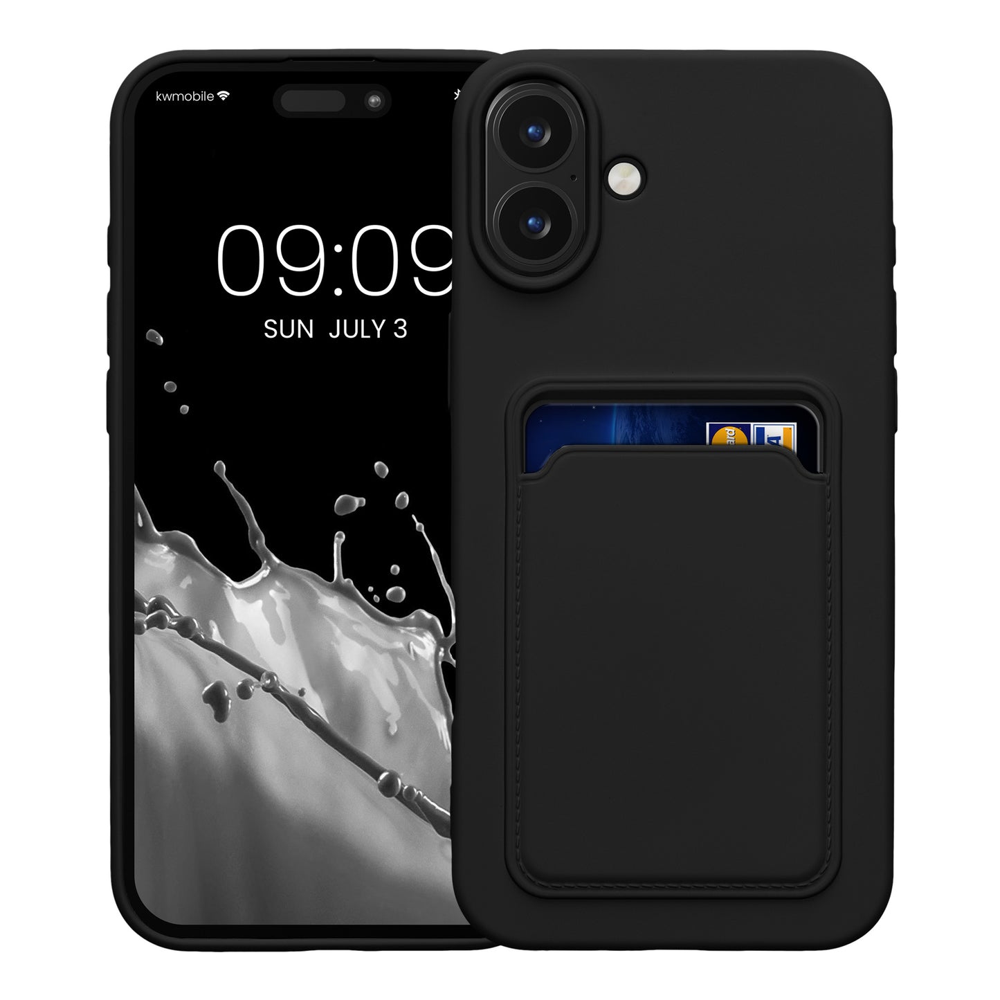 kwmobile Handyhülle kompatibel mit Apple iPhone 16 Plus Hülle - Handy Cover mit Fach für Karten