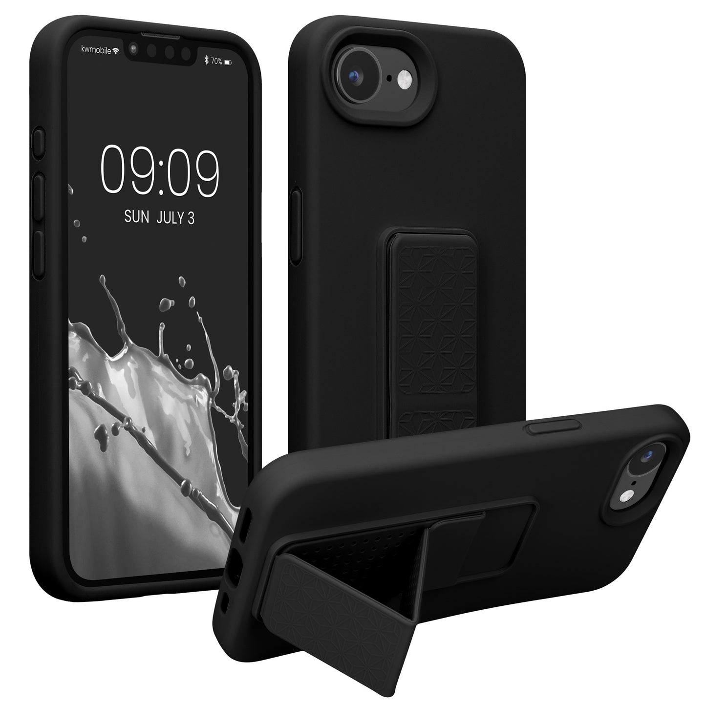 kwmobile Handyhülle für Apple iPhone 17e / iPhone 16e Hülle mit Fingerhalter und Stand Schutzhülle Cover