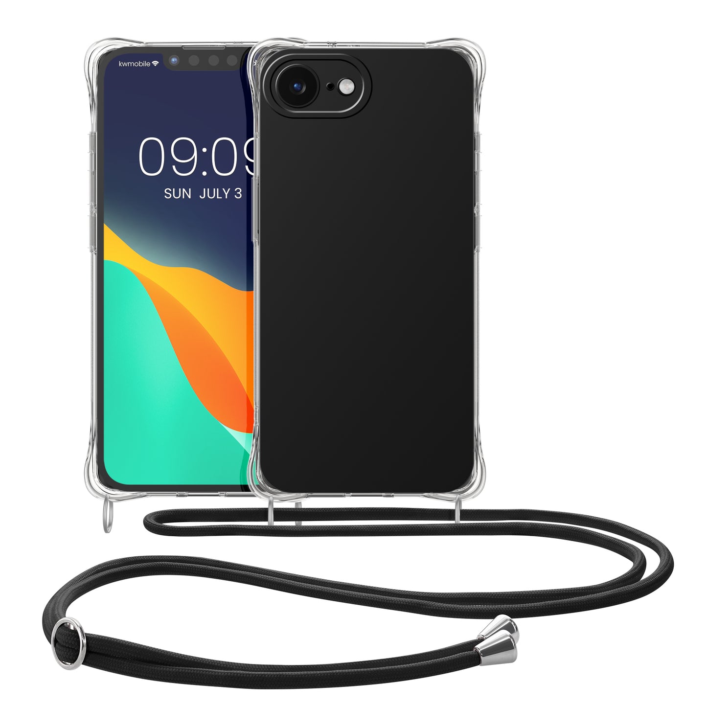 kwmobile Necklace Case kompatibel mit Apple iPhone 17e / iPhone 16e Hülle - Silikon Cover mit Handykette - Band Handyhülle Transparent