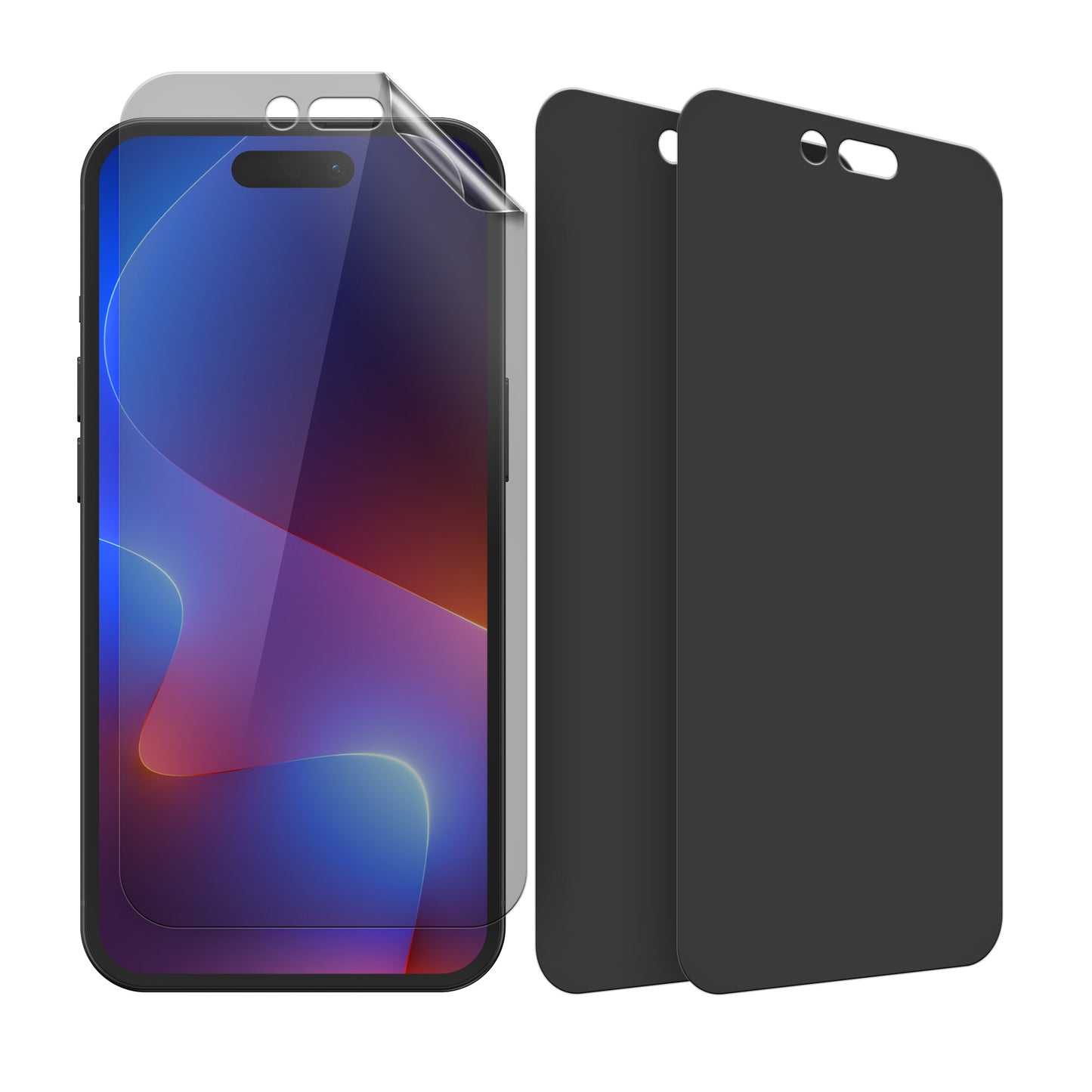 kwmobile Sichtschutz Schutzfolie für Apple iPhone 15 Pro Folie Displayschutz Privacy Screen Protector Sichtschutzfolie Handyfolie Displayfolie Blickschutzfolie