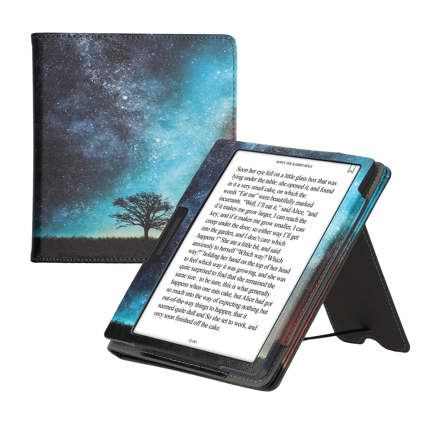 kwmobile Flip Cover kompatibel mit Onyx Boox Leaf 2 - Hülle mit Handschlaufe