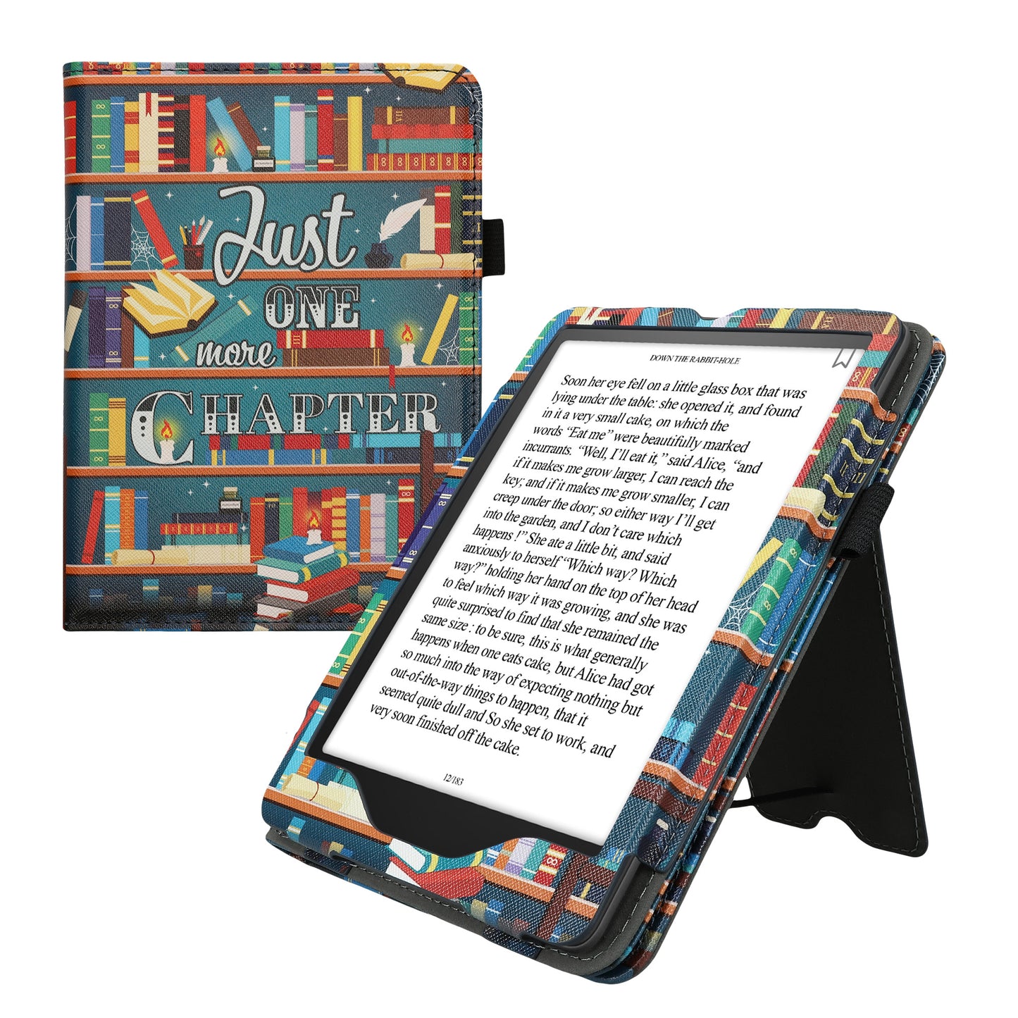kwmobile Flip Cover kompatibel mit Amazon Kindle Paperwhite (2024) - Hülle mit Handschlaufe