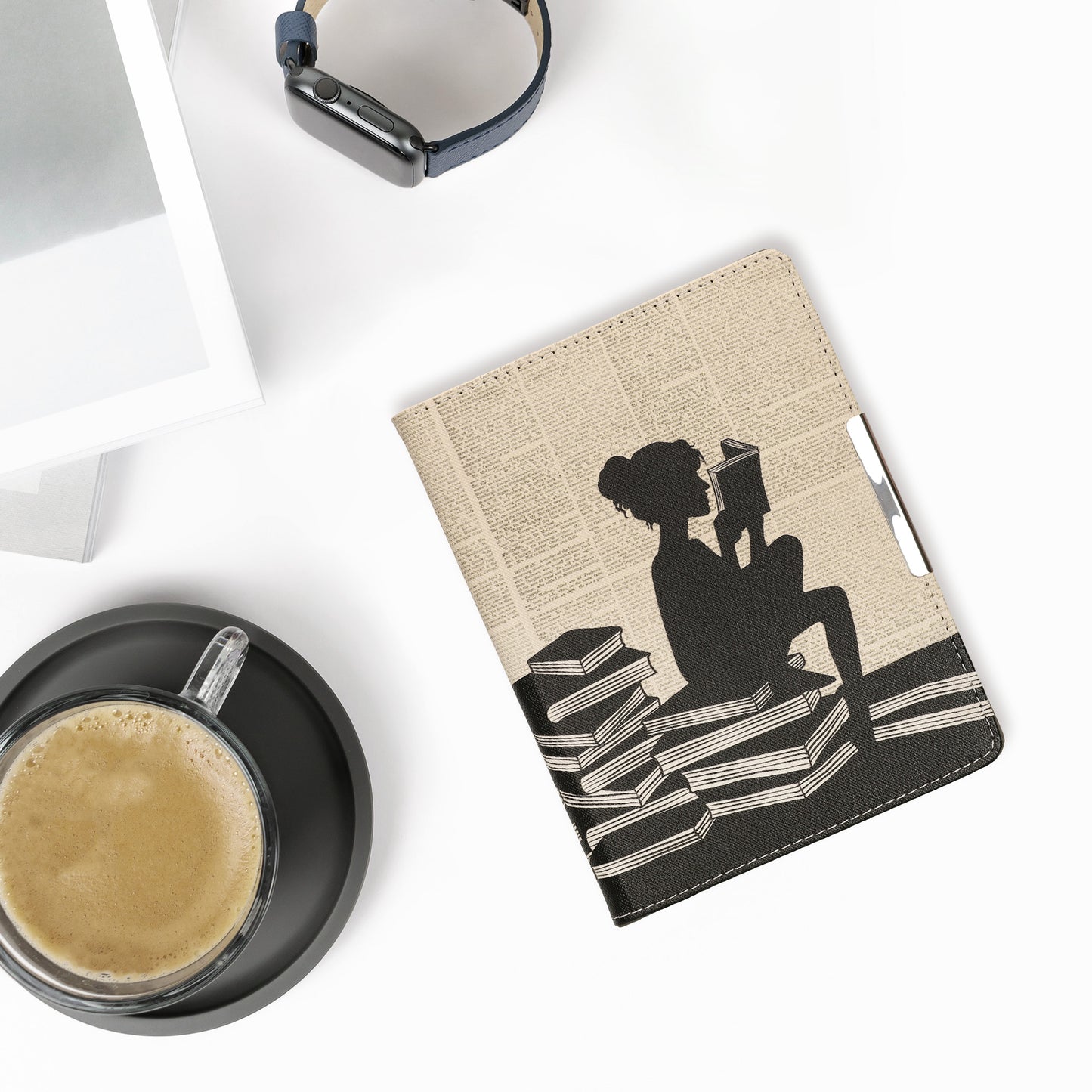 kwmobile Schutzhülle für Kobo Aura H2O Edition 2 Hülle - eReader Flip Case mit Handschlaufe und Auto Sleep Funktion