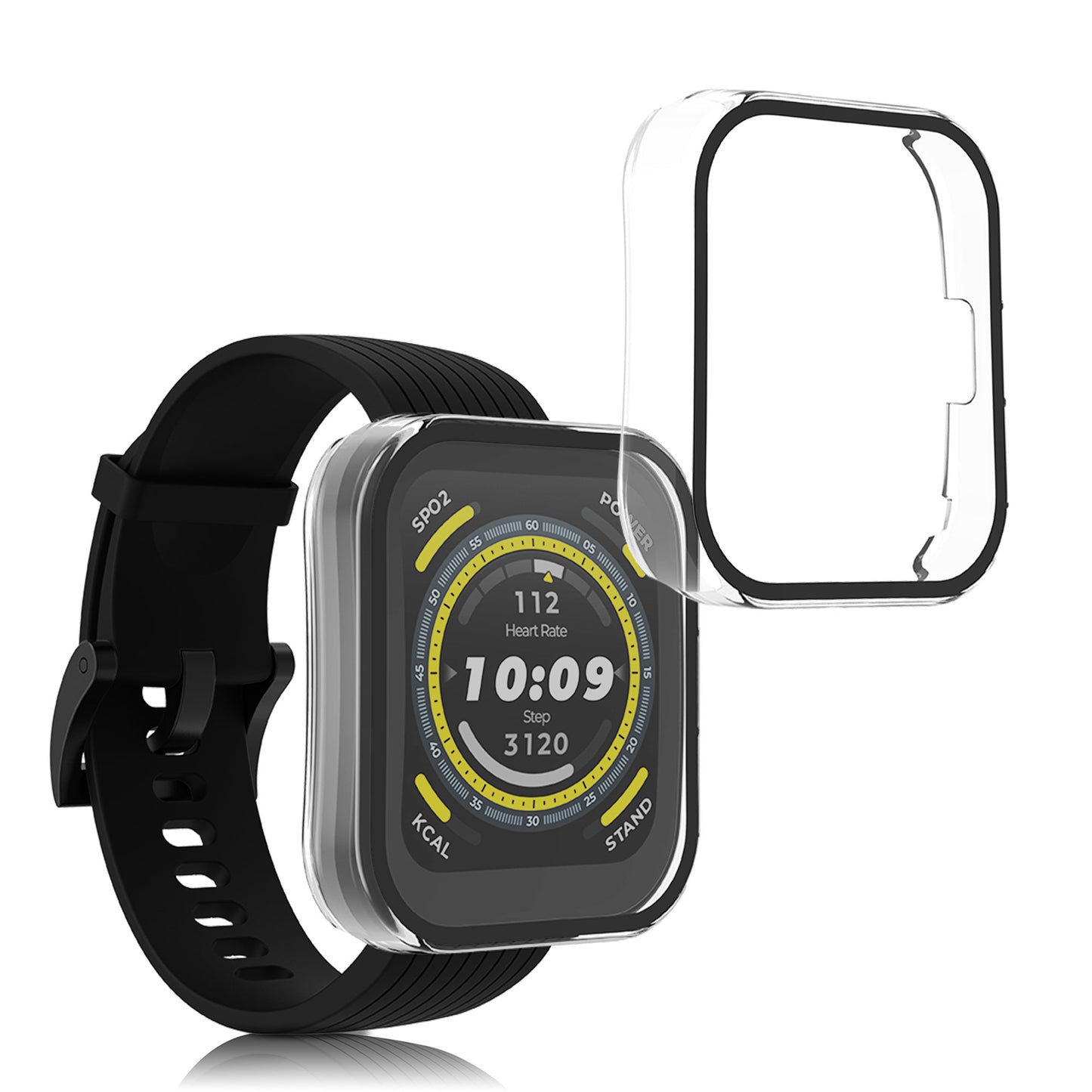 kwmobile Glas Hülle für Huami Amazfit Bip 5 Schutzhülle Fullbody Fitnesstracker Case Set