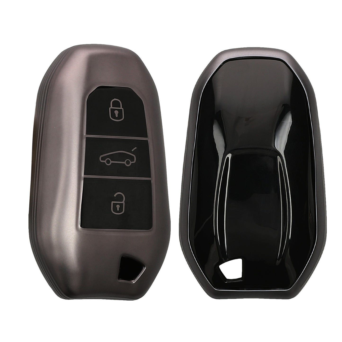 kwmobile Autoschlüssel Hülle kompatibel mit Peugeot Citroen 3-Tasten Smartkey Autoschlüssel (nur Keyless Go) Schlüsselhülle Silikon Cover