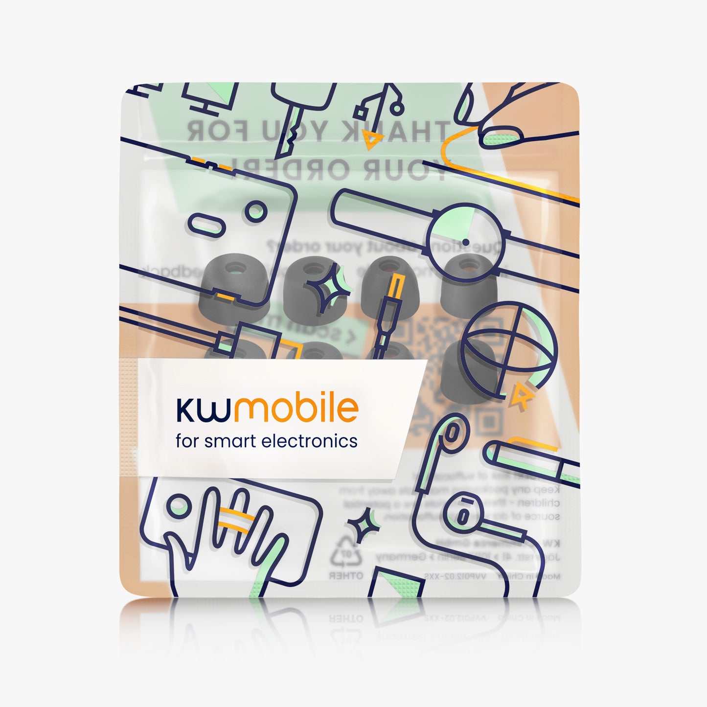 kwmobile Ersatzpolster kompatibel mit Sony WF-1000XM5 / WF-1000XM4 - 4 Größen - Ersatz Ohrstöpsel In-Ear Kopfhörer - Polster