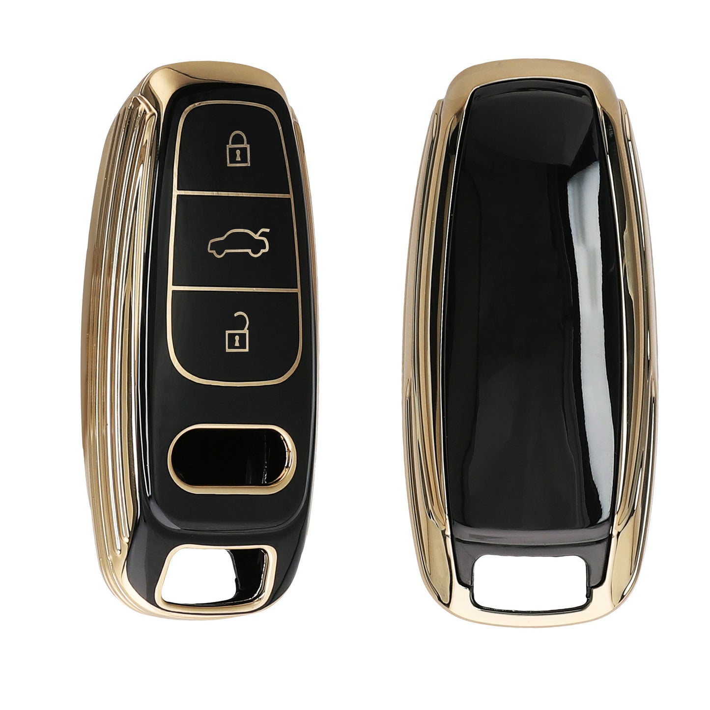 kwmobile Autoschlüssel Hülle kompatibel mit Audi A6 A7 A8 Q7 Q8 E-Tron 3-Tasten Autoschlüssel Keyless