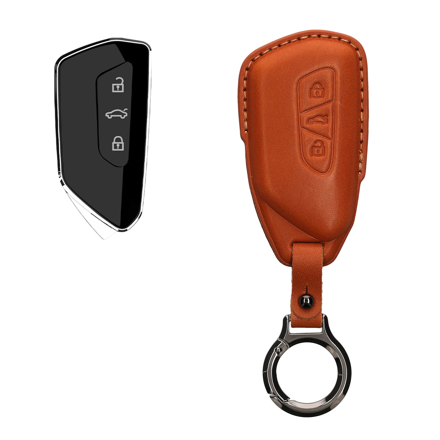 kwmobile Premium Autoschlüssel Schutzhülle kompatibel mit VW Golf 8 3-Tasten Autoschlüssel Hülle - Schlüssel Tasche