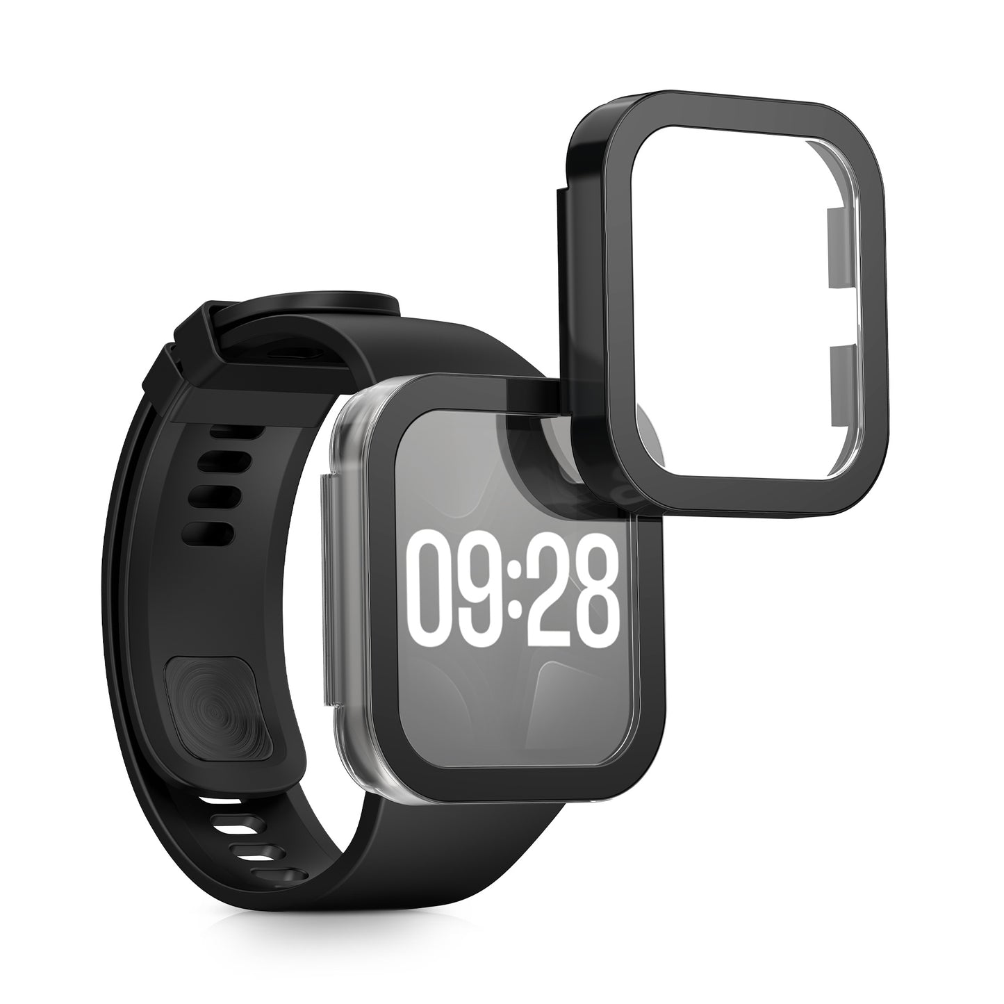 kwmobile Glas Hülle für Xiaomi Redmi Watch 4 Schutzhülle Fullbody Fitnesstracker Case Set