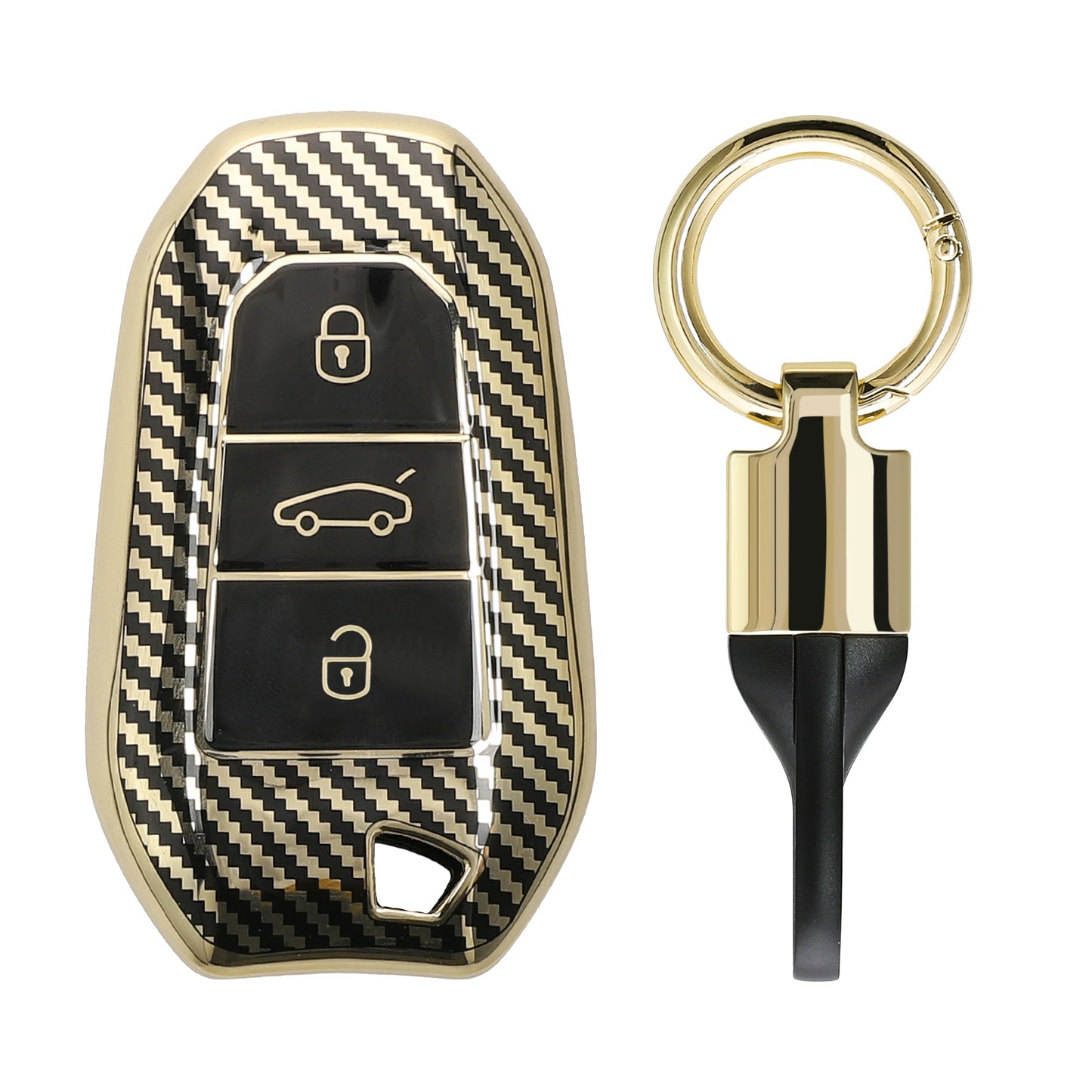 Hülle für Peugeot Citroen 3-Tasten Smartkey Autoschlüssel (nur Keyless Go)