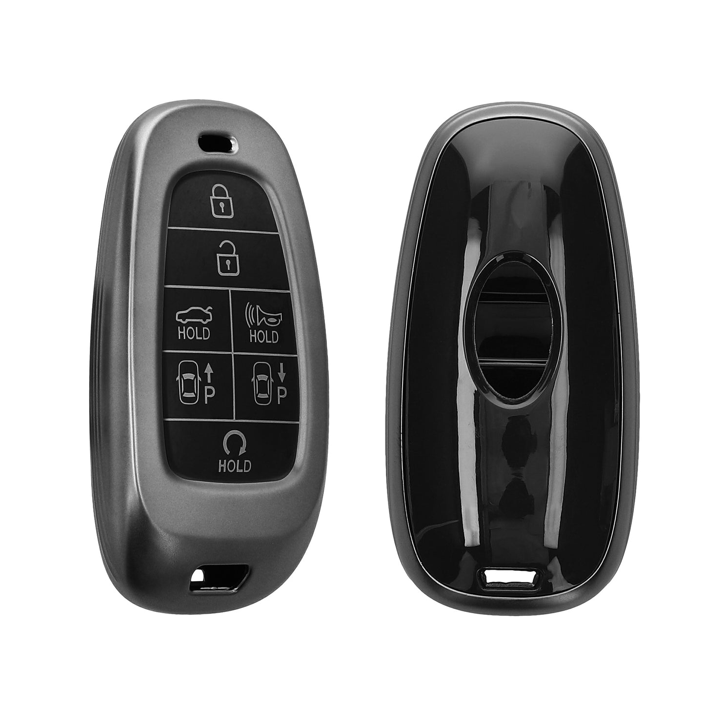 kwmobile Autoschlüssel Hülle kompatibel mit Hyundai 7-Tasten Ioniq 5 Tucson NX4 Santafe - Schlüsselhülle Silikon Cover