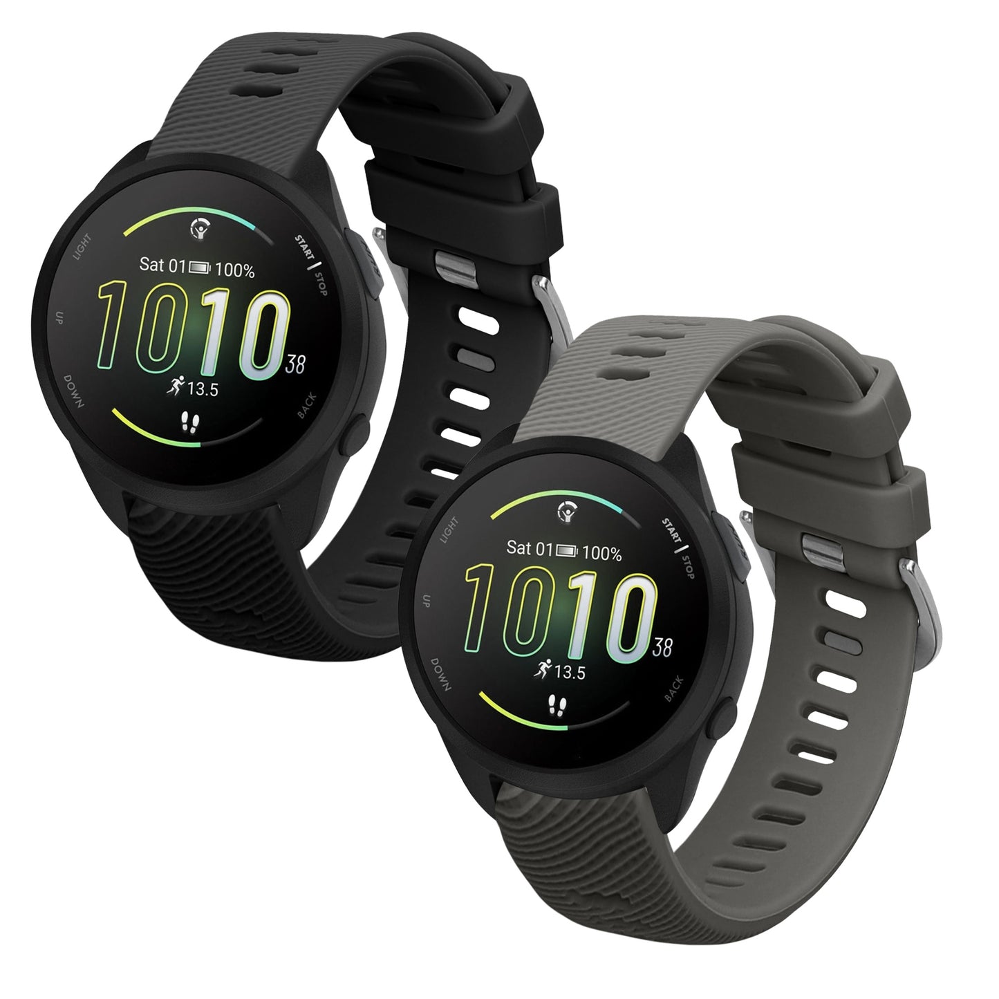 kwmobile Sportarmband kompatibel mit Garmin Forerunner 165 / Forerunner 165 Music Armband - Fitnesstracker Band Set