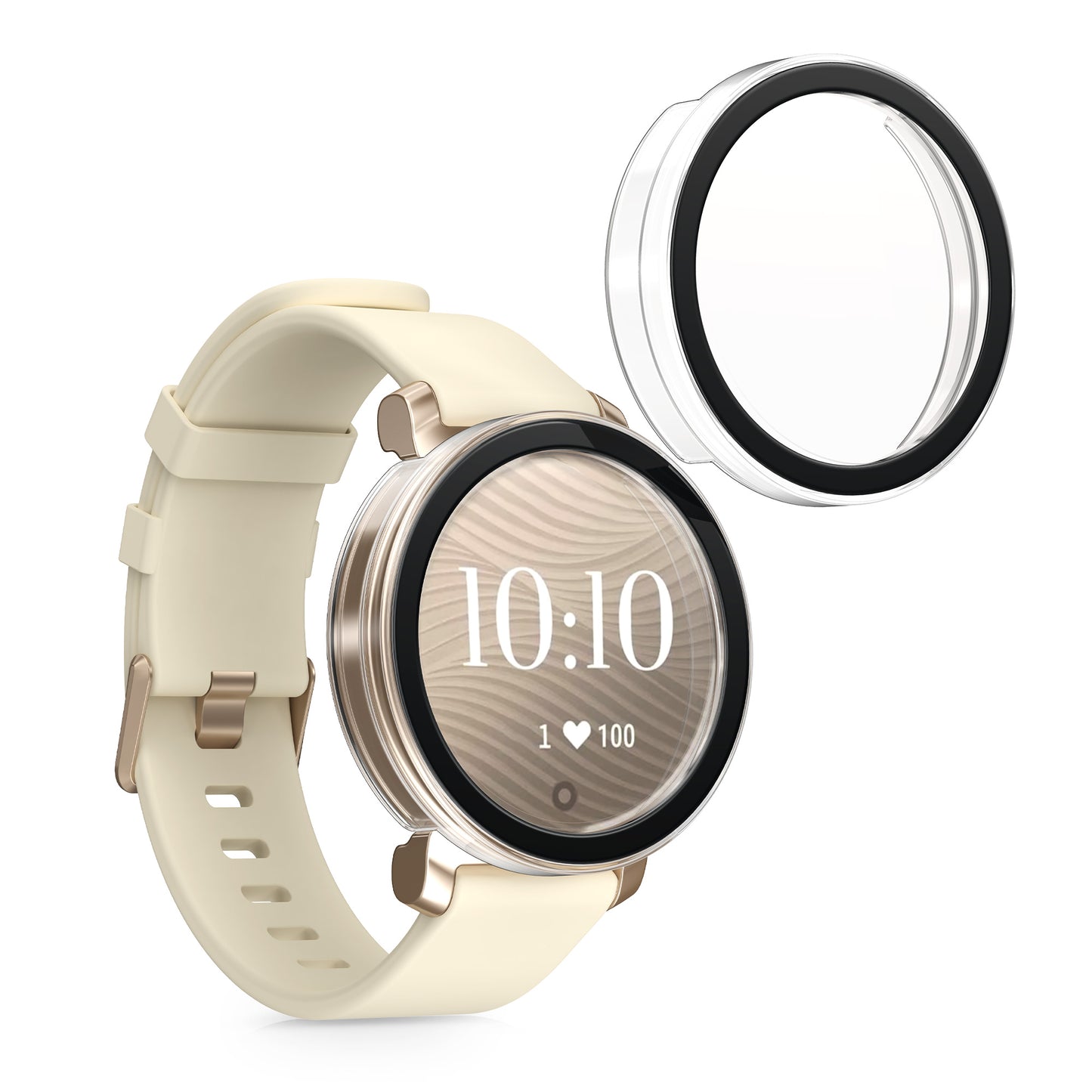 kwmobile Glas Hülle für Garmin Lily 2 Schutzhülle Fullbody Fitnesstracker Case Set