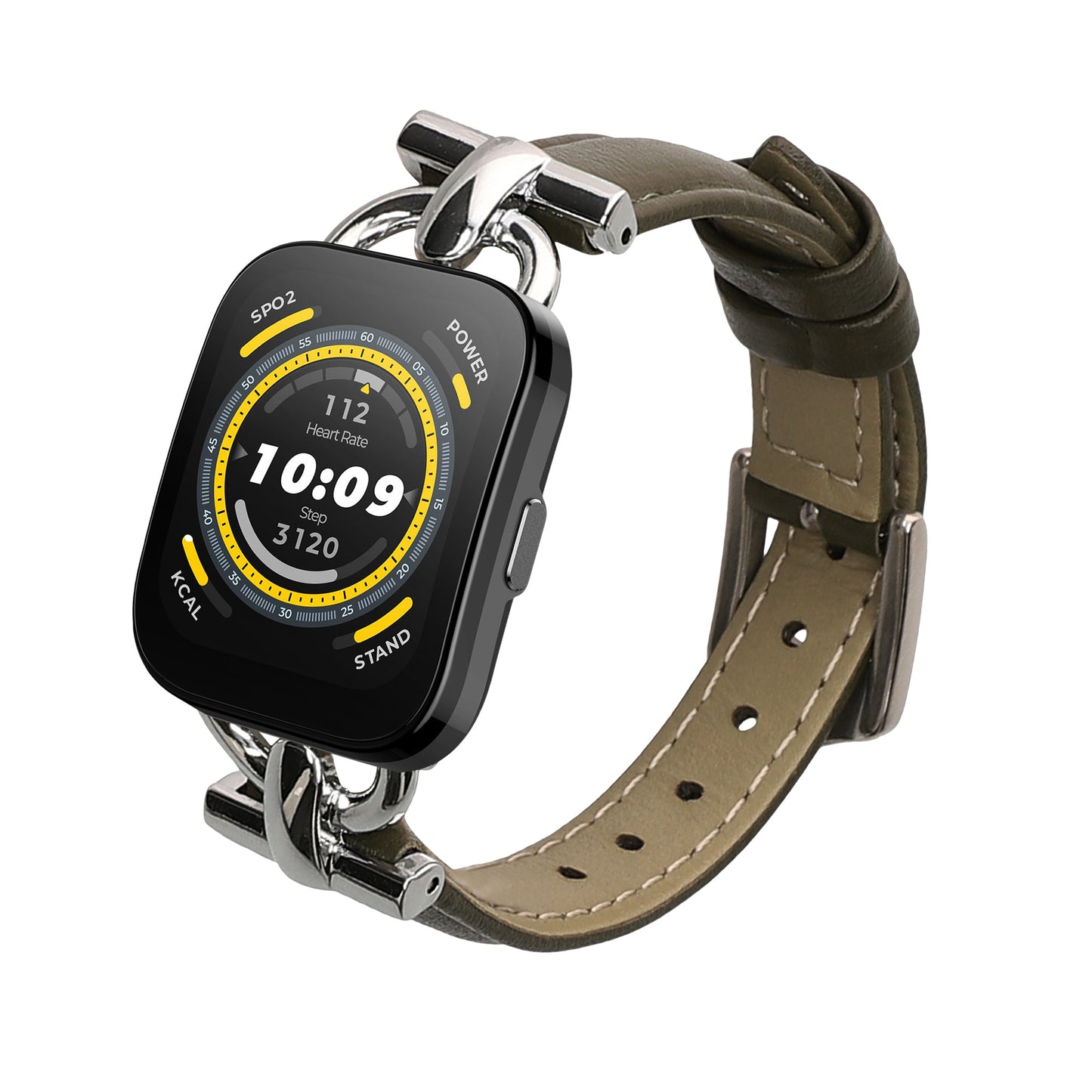 kwmobile Echtleder Uhrenarmband für Huami 22mm Amazfit Bip 6 / Bip 5 Unity / Bip 5 / GTS 3 / Balance 2 / Helio Strap Armband - Ersatzarmband für Fitnesstracker - Wechselarmband Smartwatch