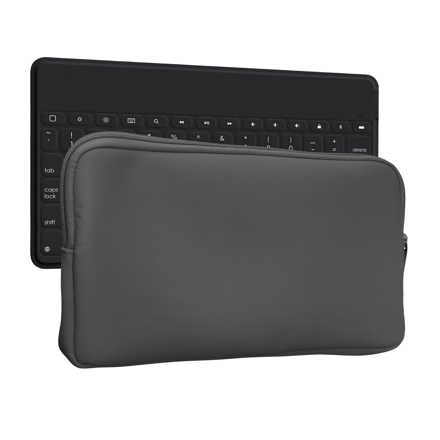 kwmobile Bluetooth Tastatur Cover kompatibel mit Logitech KEYS-TO-GO Hülle - Nylon Schutzhülle für Keyboard - Nylon Tasche mit Zipper - Dunkelgrau