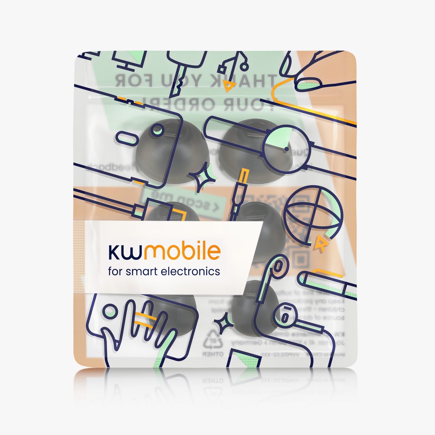kwmobile Polster kompatibel mit Bowers & Wilkins PI 7 / PI 5 - 3 Größen - Ohrstöpsel In-Ear Kopfhörer