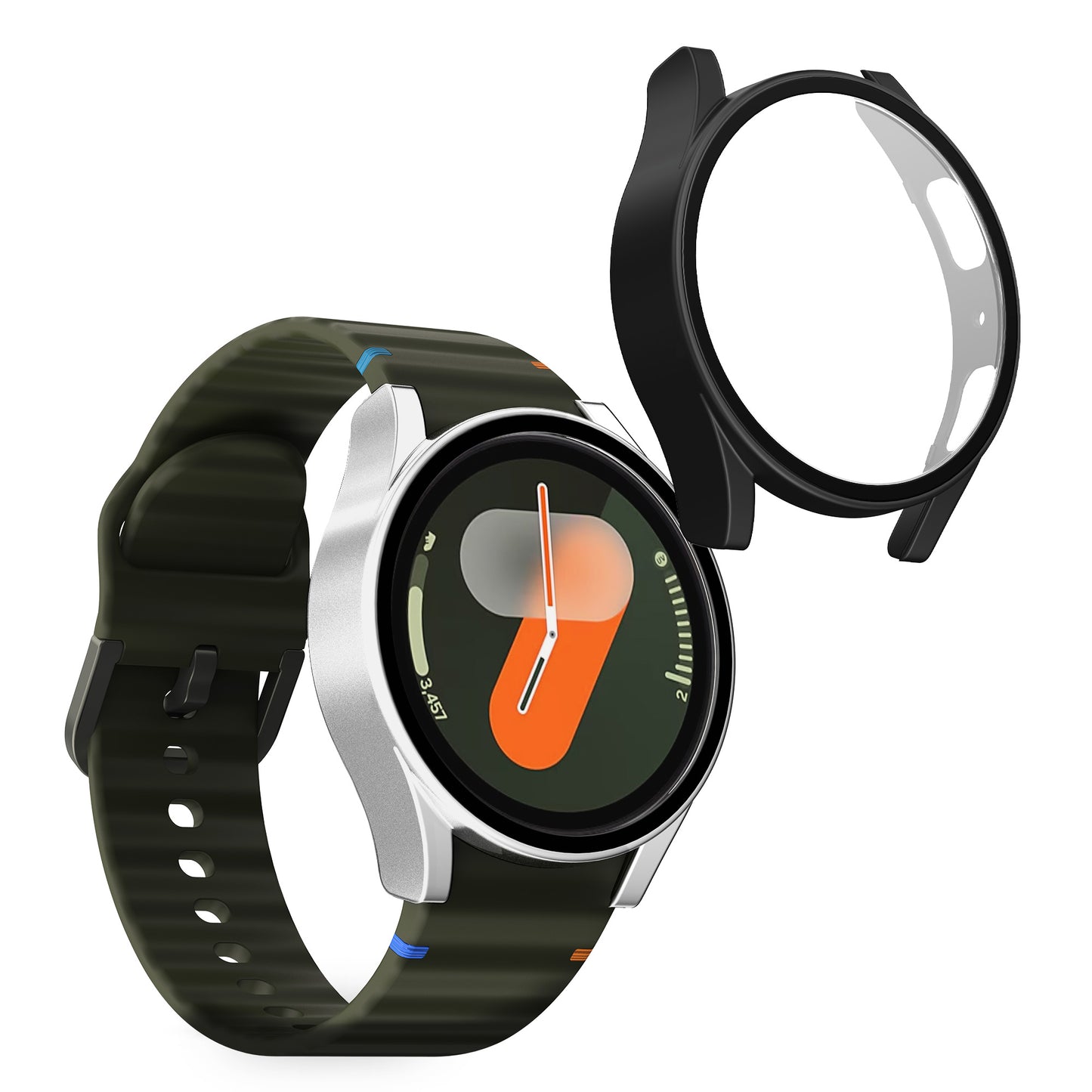 kwmobile Glas Hülle für Samsung Galaxy Watch 7 40mm Schutzhülle Fullbody Fitnesstracker Case Set