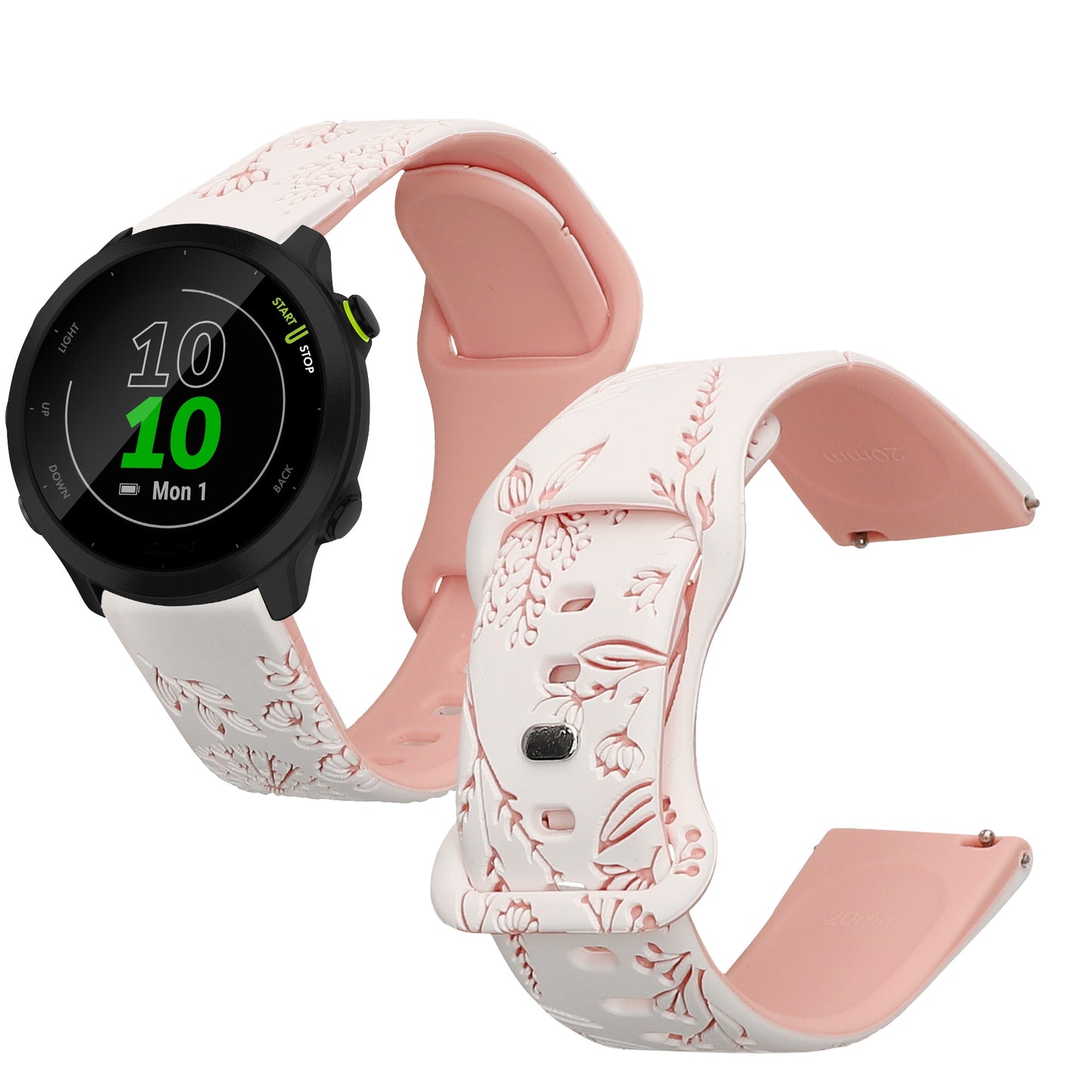 kwmobile Ersatzarmband kompatibel mit Garmin Forerunner 55 / Forerunner 165 / 245 / 645 / 570 42mm Armband