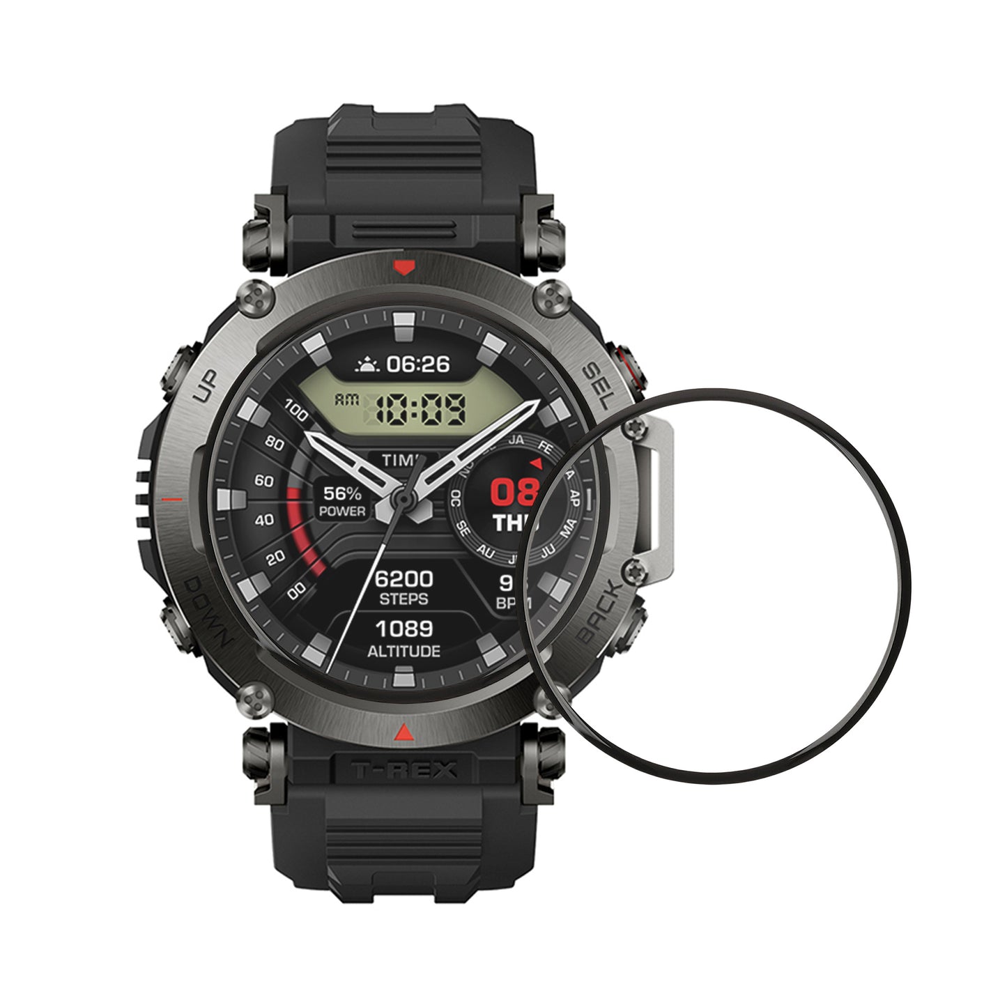 kwmobile Displayschutzfolie kompatibel mit Amazfit T-Rex 3 Folie Schutzfolie für Fitness Tracker robuster Displayschutz