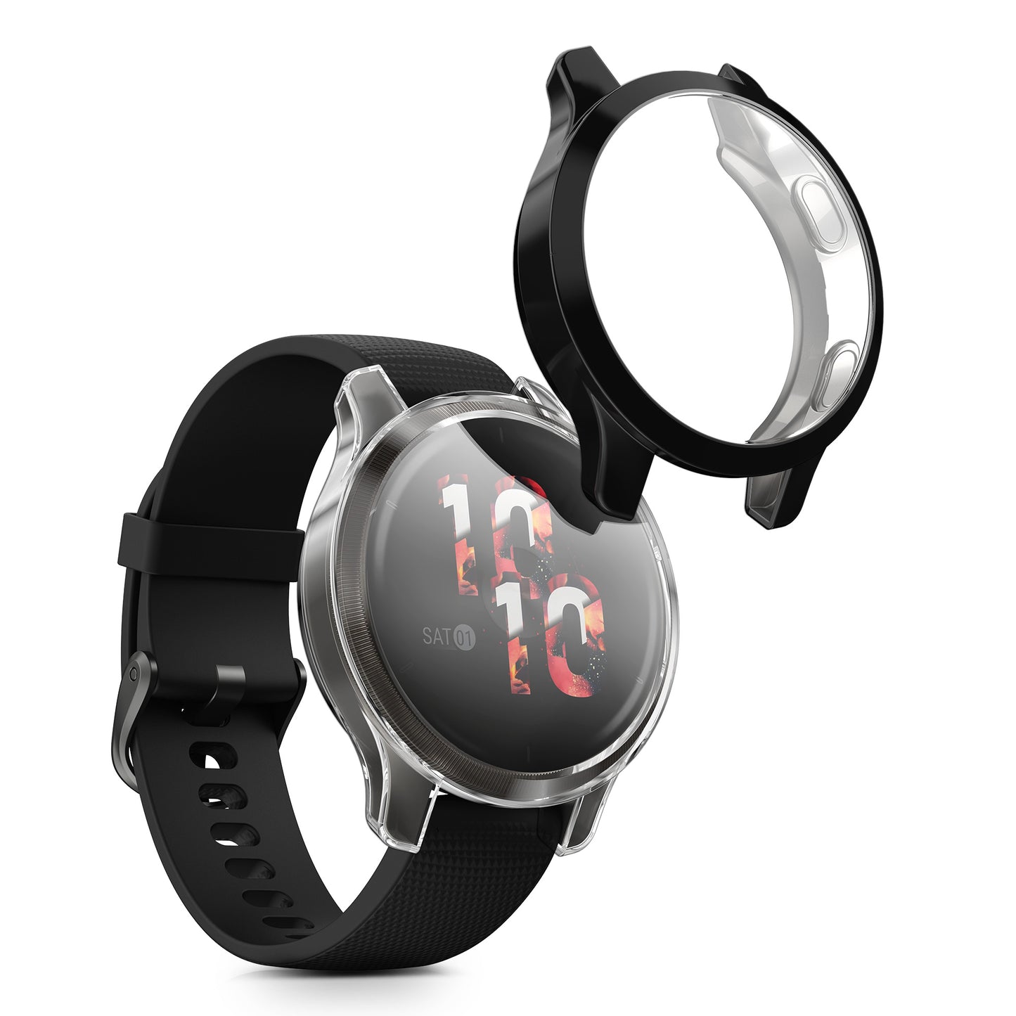 kwmobile Fullbody Display Cover Set für Garmin Venu 2S / vivoactive 4S Schutzhülle