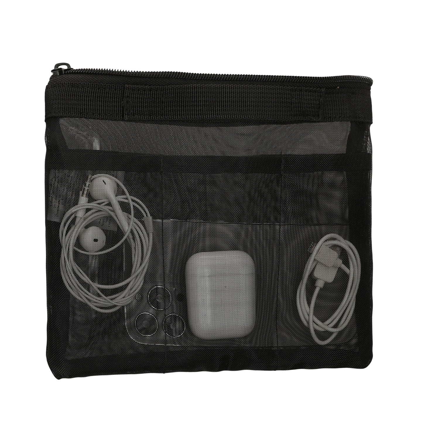 kwmobile Reise Organizer aus Mesh - Zubehör Organizer - Meshtasche für Handy Kabel Power Bank Festplatten Ladegerät - Reißverschlusstasche