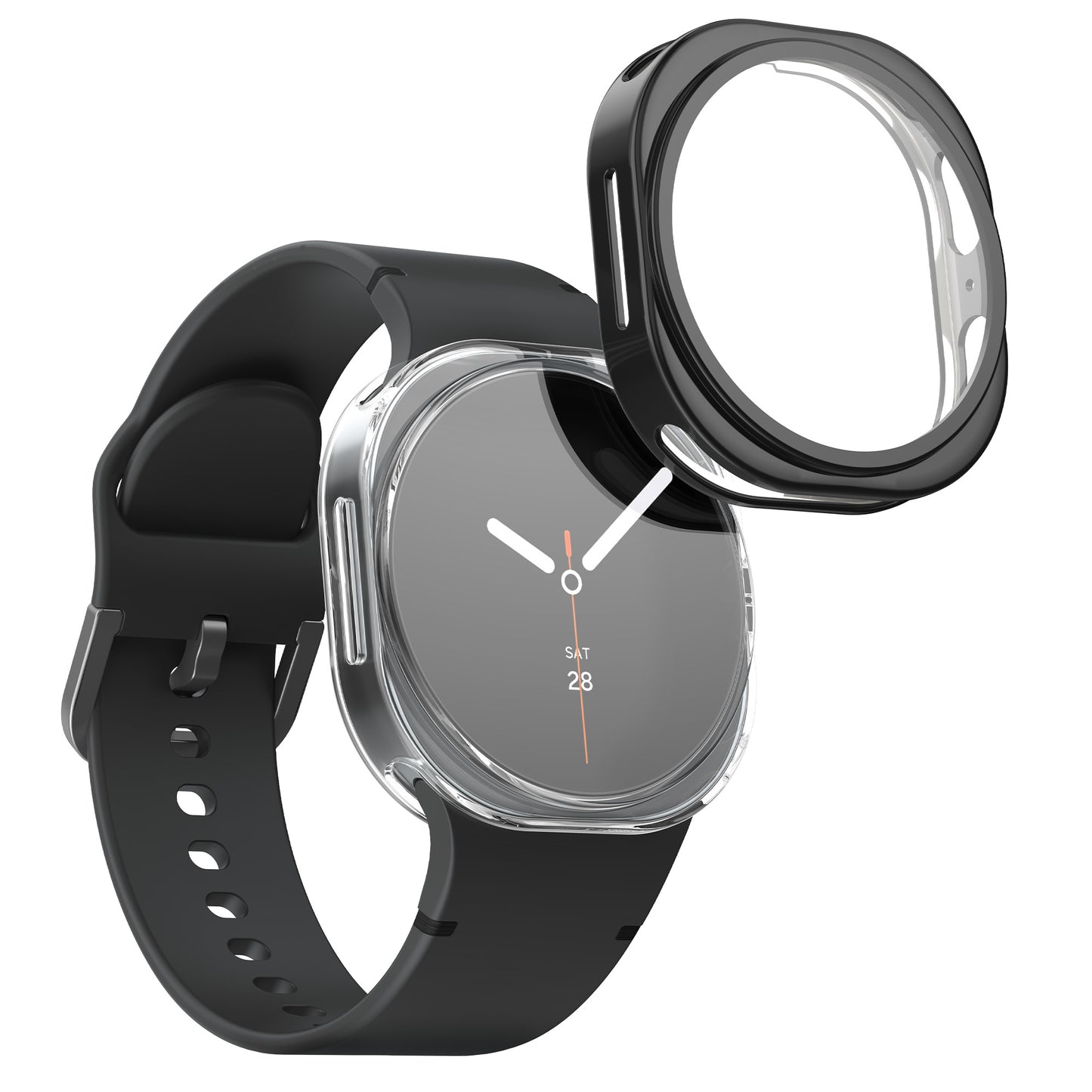 kwmobile Silikon Hülle für Samsung Galaxy Watch 8 Schutzhülle Fullbody Display Cover Set