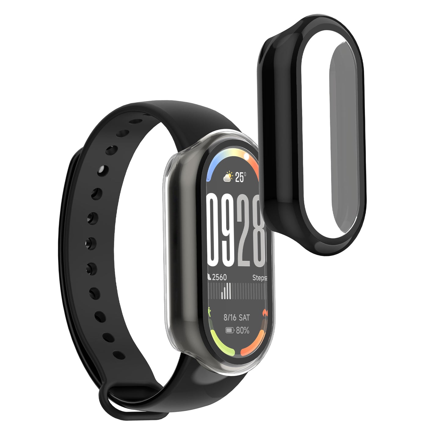 kwmobile Glas Hülle für Xiaomi Mi Band 10 Schutzhülle Fullbody Fitnesstracker Case Set