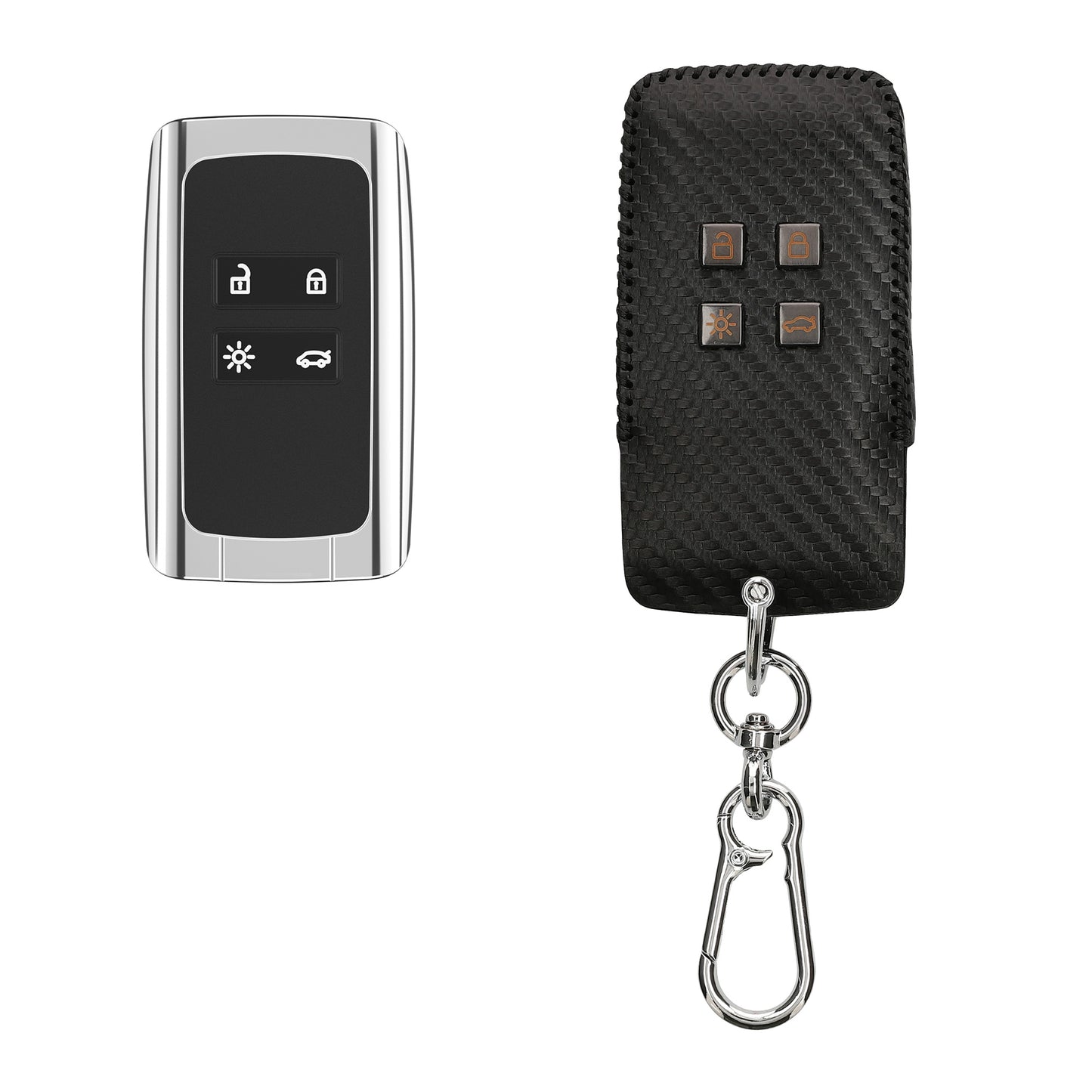kwmobile Autoschlüssel Hülle kompatibel mit Renault 4-Tasten Smartkey Cover Schlüsselhülle mit Schlüsselring