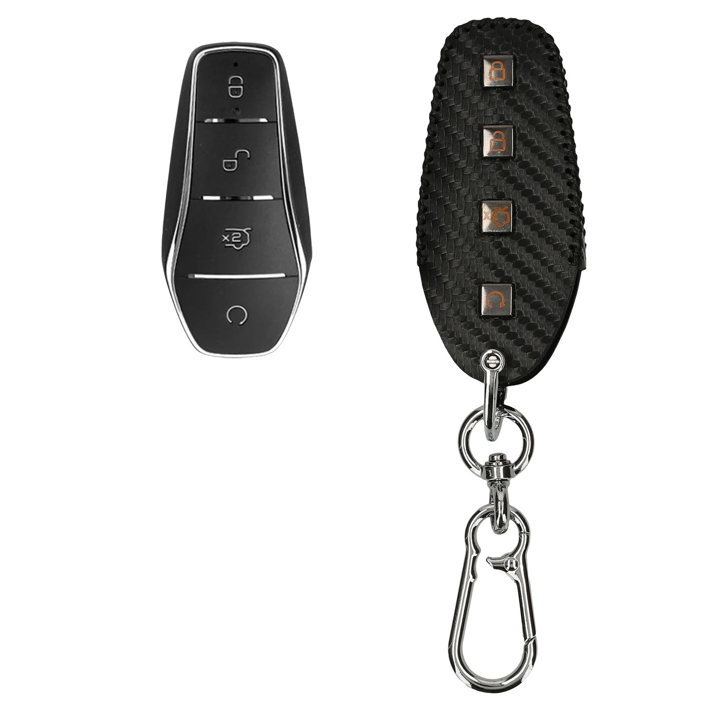 kwmobile Autoschlüssel Hülle kompatibel mit BYD Atto 3 / Sealion / Han / Tang / Dolphin / Seal Cover - Schlüsselhülle mit Schlüsselring