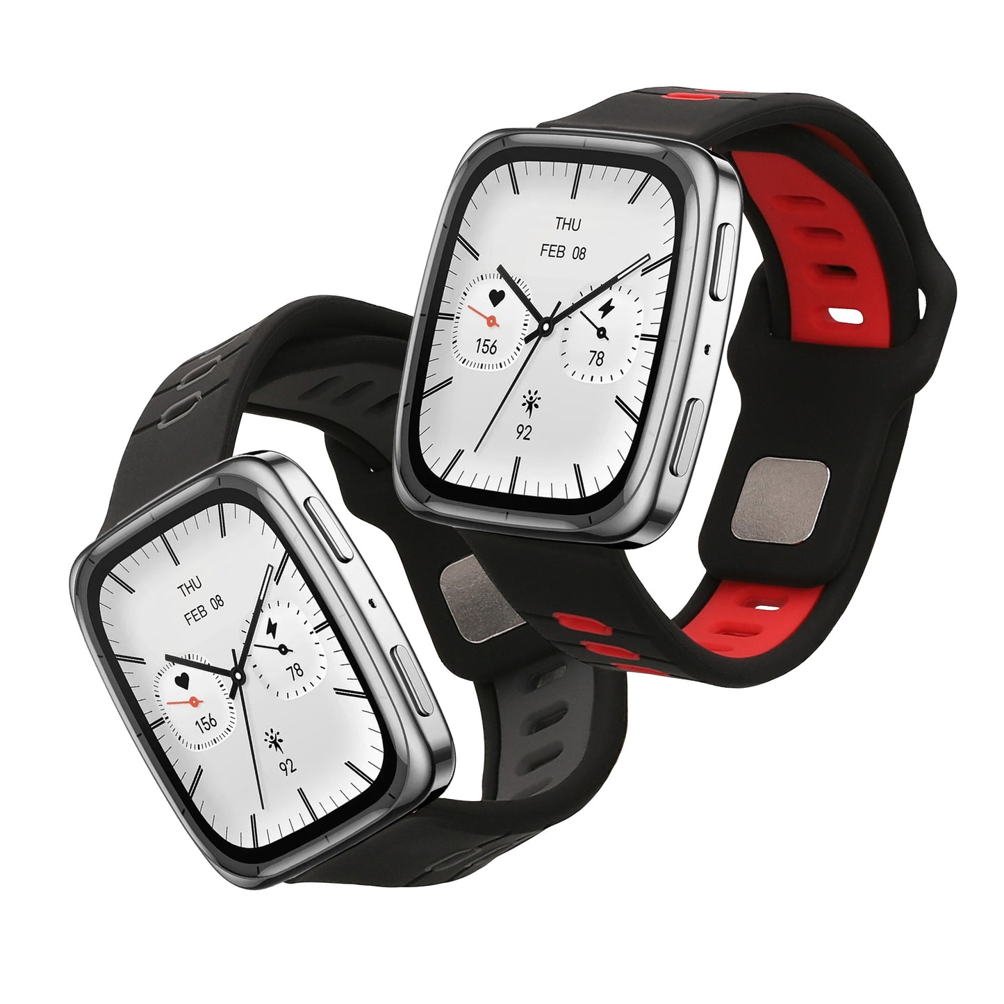 kwmobile Uhrenarmband für 20mm Amazfit Active 2 / 2 Square / Active Edge / Bip 3 / GTS 3 4 Armband Fitnesstracker Band Set Ersatzarmband Smartwatch