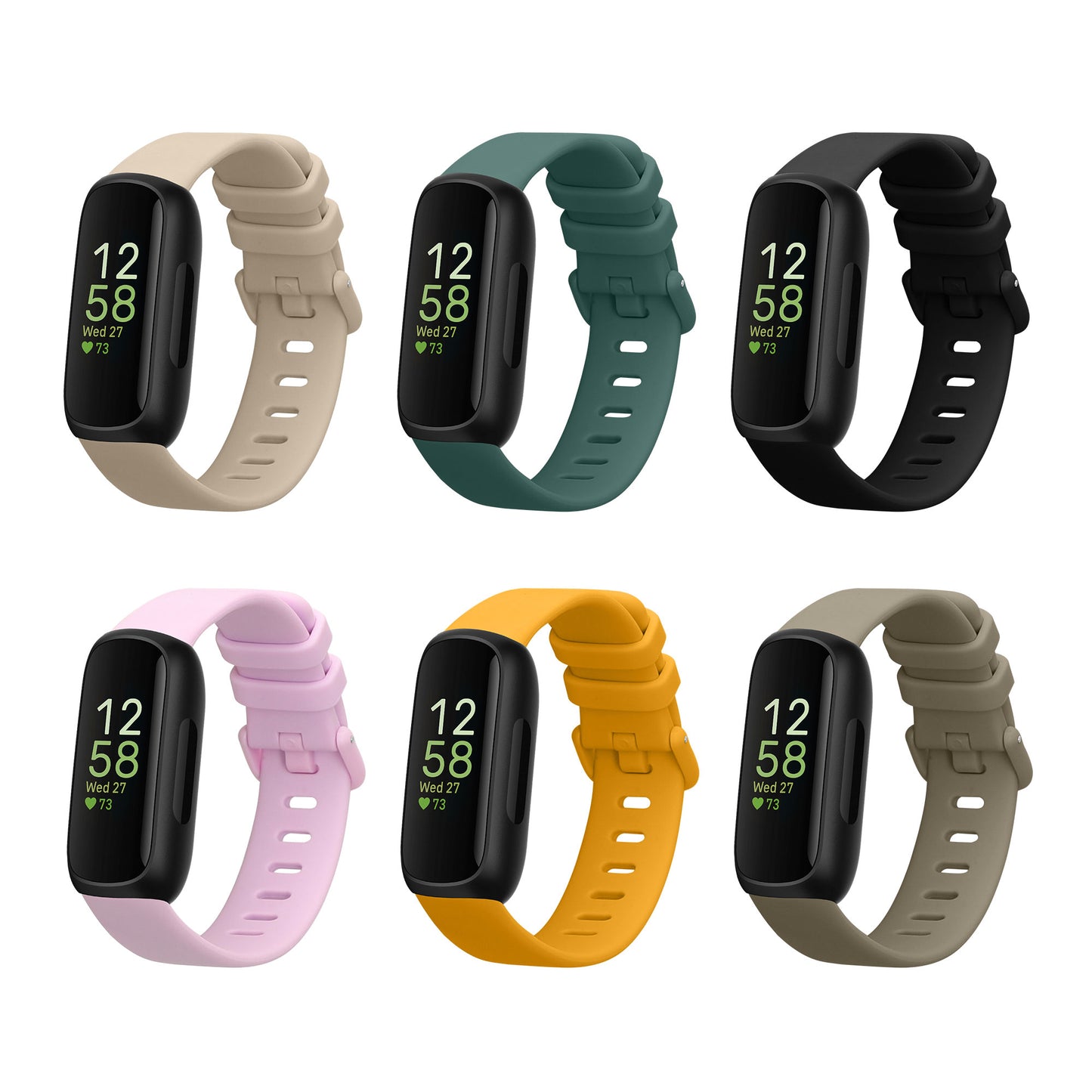 kwmobile Sportarmband kompatibel mit Fitbit Inspire 3 / Inspire 2 / Ace 3 Armband - Großes Set Smartwatch Armband
