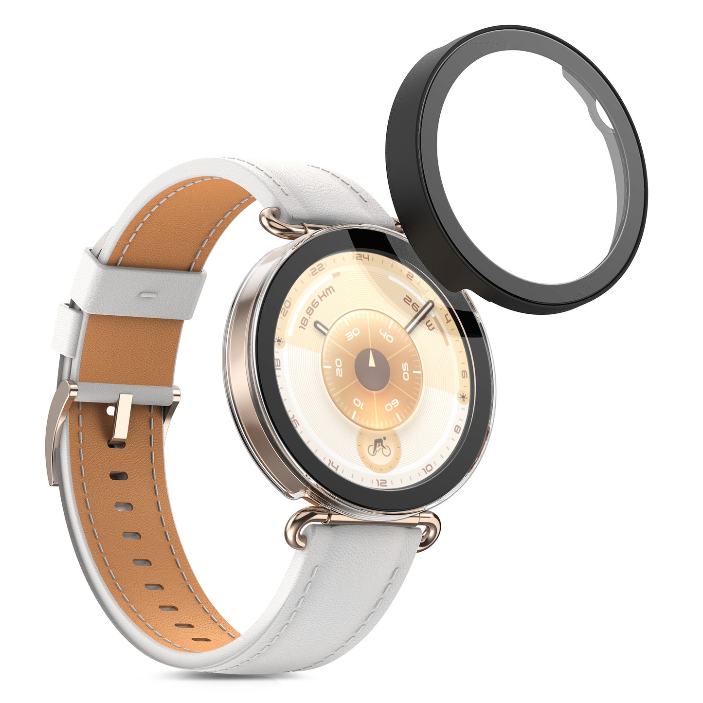 kwmobile Glas Hülle für Huawei Watch GT6 41mm Schutzhülle Fullbody Fitnesstracker Case Set